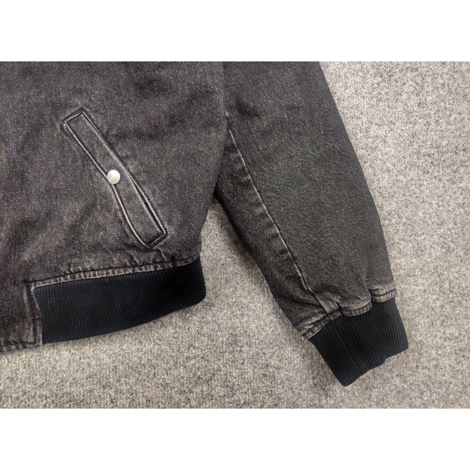 Calvin Klein Calvin Klein Jeans Sherpa Flight Bomber Jacket Denim Black Pocket Raf Style Size US 31 - 7 Thumbnail