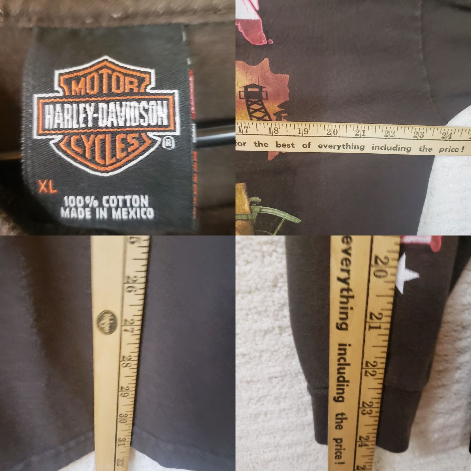 Harley Davidson Harley-Davidson Shirt Mens XL Brown Patriotic USA Graphic Print Double-Sided Crew Neck Short Sleeve T-Shirt Size US XL / EU 56 / 4 - 9 Thumbnail