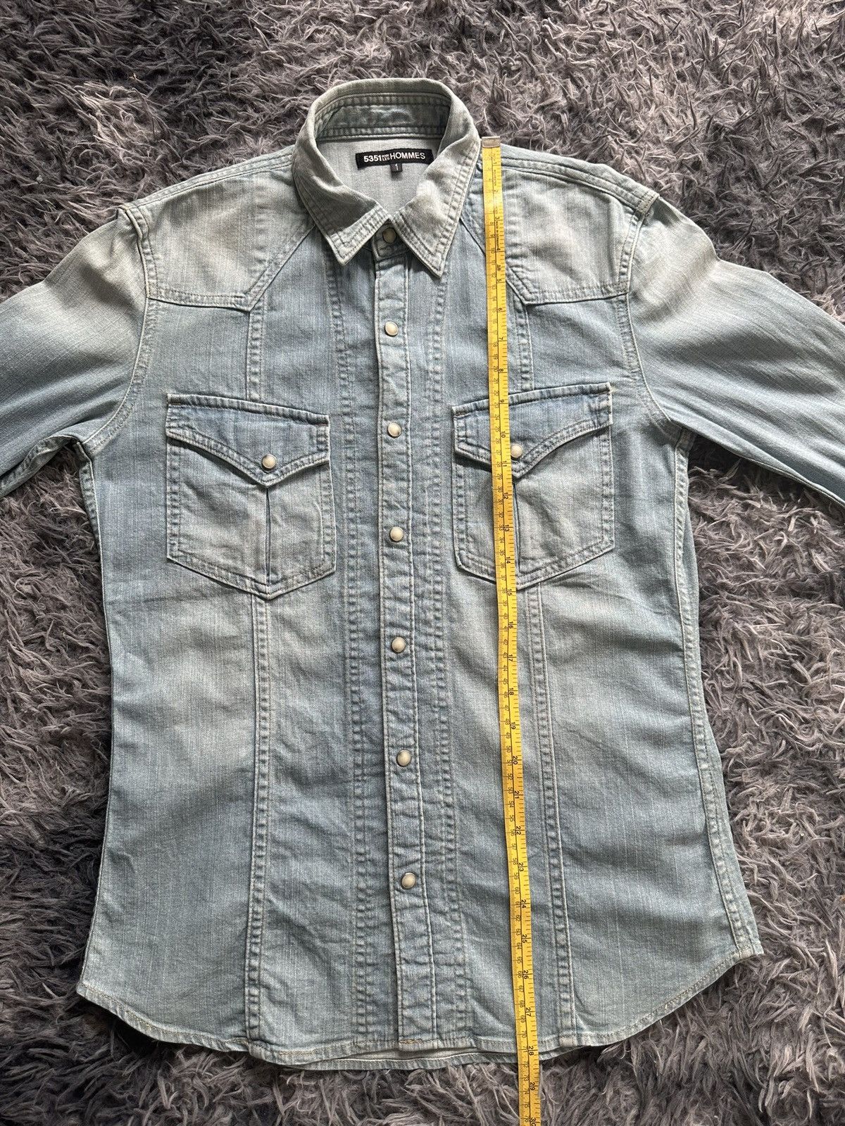 5351 POUR LES HOMMES Early 00’s 5351 stonewash denim shirt hediboy Size US M / EU 48-50 / 2 - 14 Thumbnail
