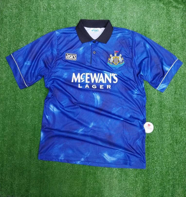 Image of Newcastle United Away Jersey 1994-1995 Rare in Blue, Men's (Size Small)