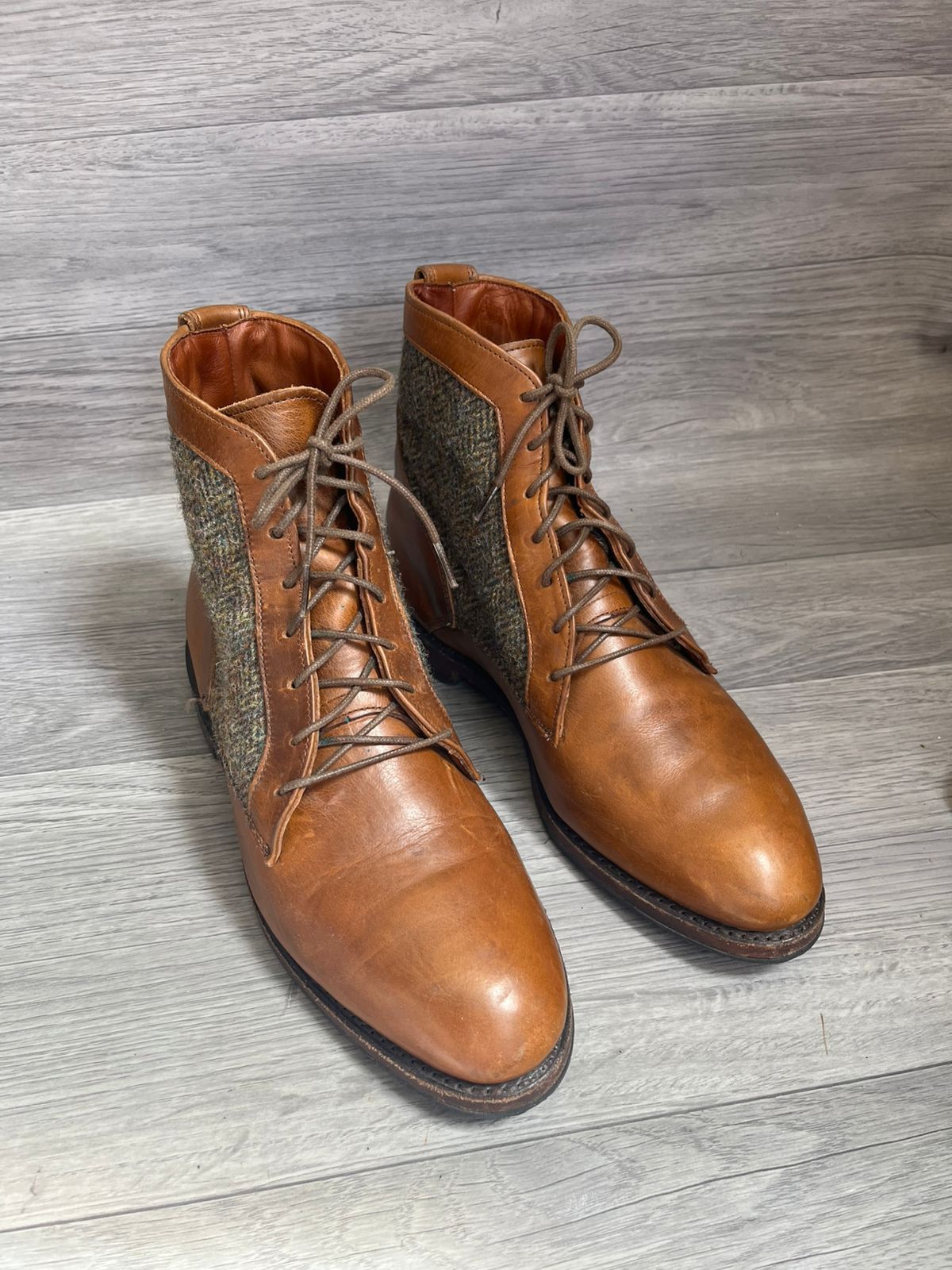 Allen Edmonds Allen Edmonds Shaker Heights Brown/Tan Tweed Leather Boots Size US 8.5 / EU 41-42 - 9 Thumbnail