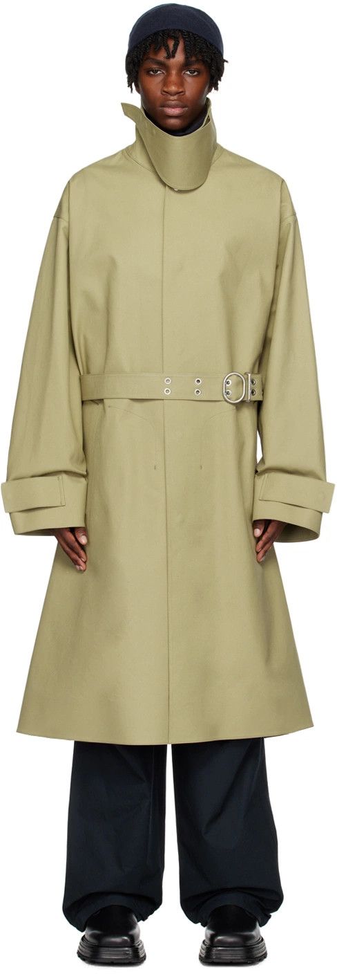 Jil Sander o1loc1c1124 Belted Trench Coat in Green Size US M / EU 48-50 / 2 - 2 Thumbnail
