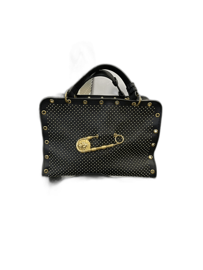 Versace Versace Black Gold Logo Shoulder Bag Size ONE SIZE - 1 Thumbnail