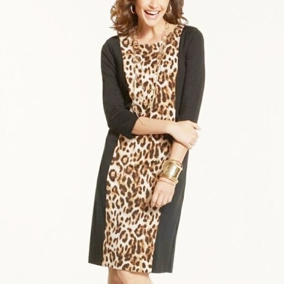 Chicos Chicos So Slimming 2 Leopard Print Panel Dress Built in Shap Size L / US 10 / IT 46 - 5 Thumbnail