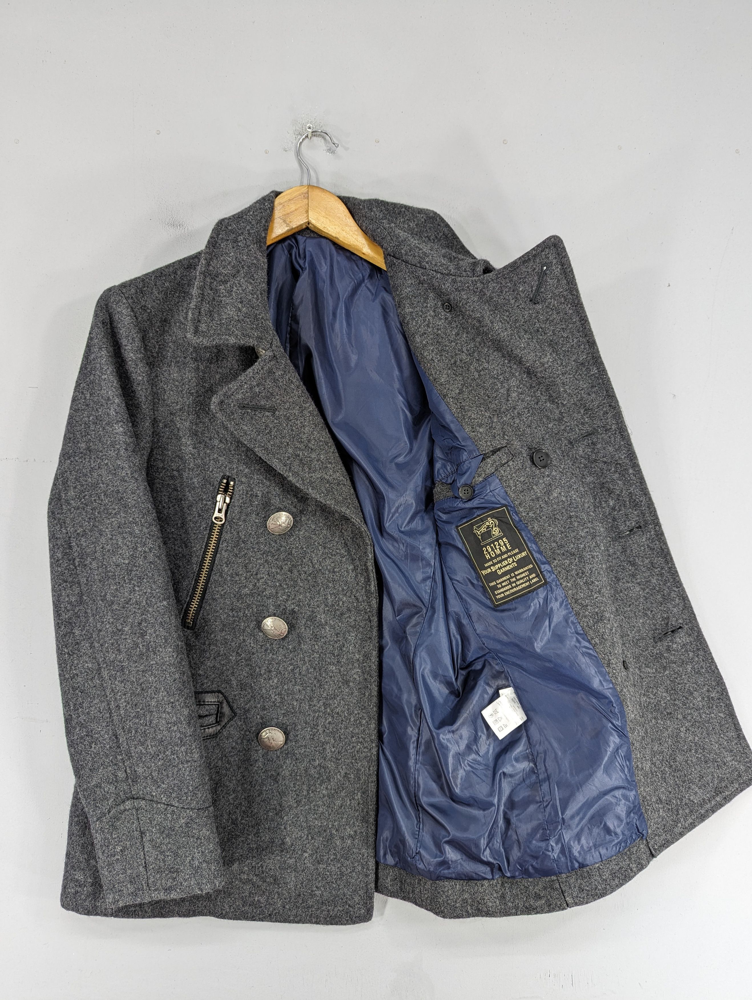 Japanese Brand 🔥RARE🔥291295 Homme Double Breasted Wool Jacket Size M / US 6-8 / IT 42-44 - 10 Thumbnail