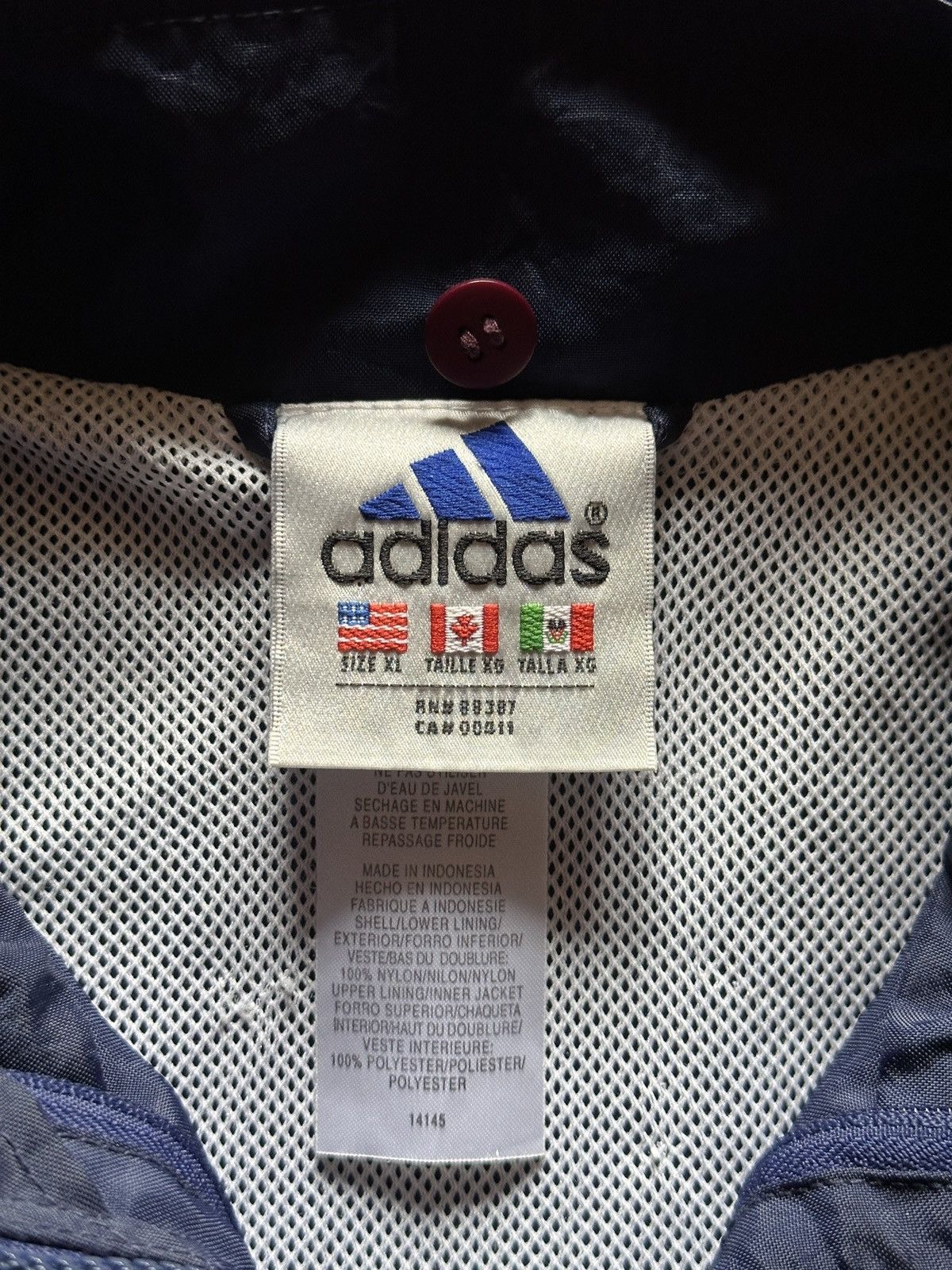 Adidas × Vintage vintage 90s adidas navy purple windbreaker Size US XL / EU 56 / 4 - 5 Thumbnail
