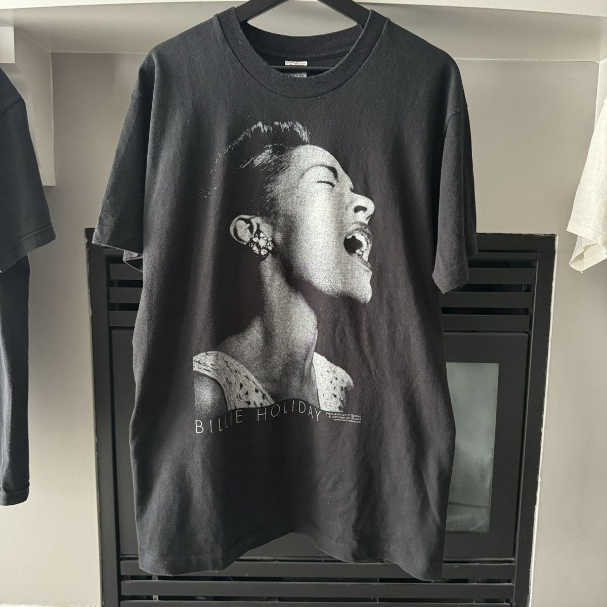 image of Band Tees x Made In USA Crazy Vintage 1990 Billie Holiday Jazz Band Tee in Black, Men's (Size Large