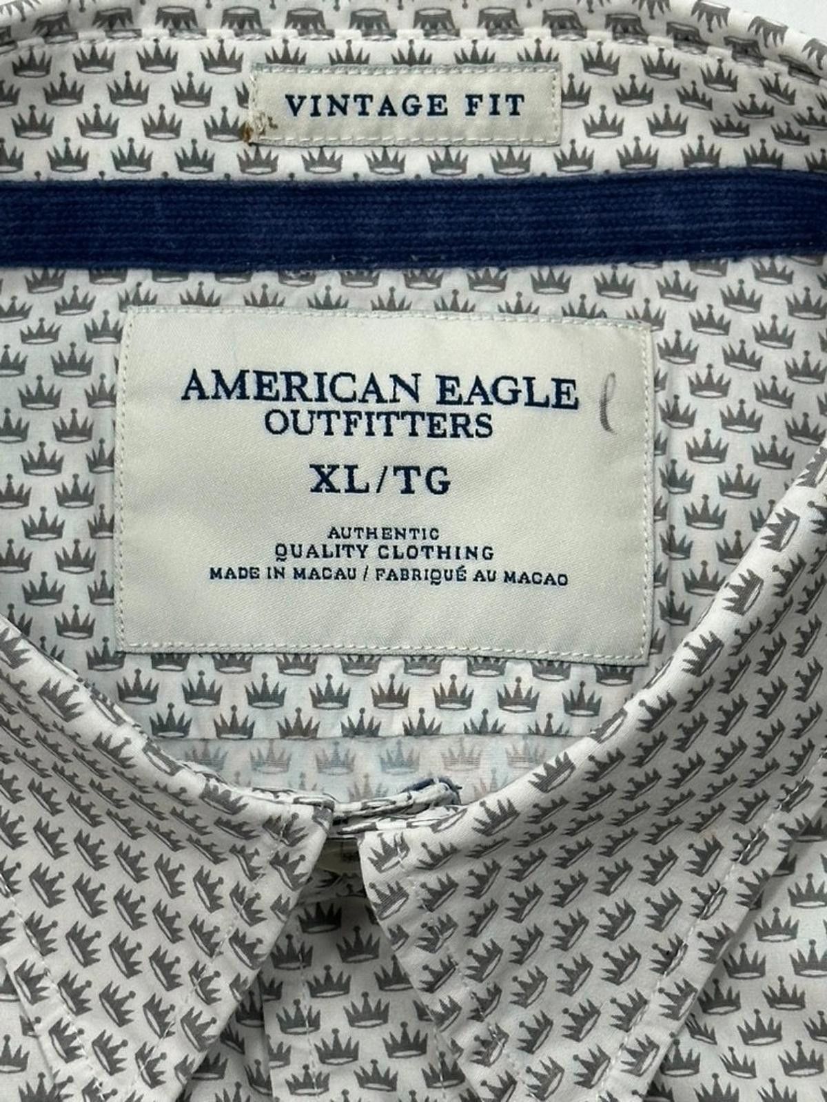 American Eagle Outfitters American Eagle Vintage Fit Button Up Shirt White Men's XL Size US XL / EU 56 / 4 - 7 Thumbnail