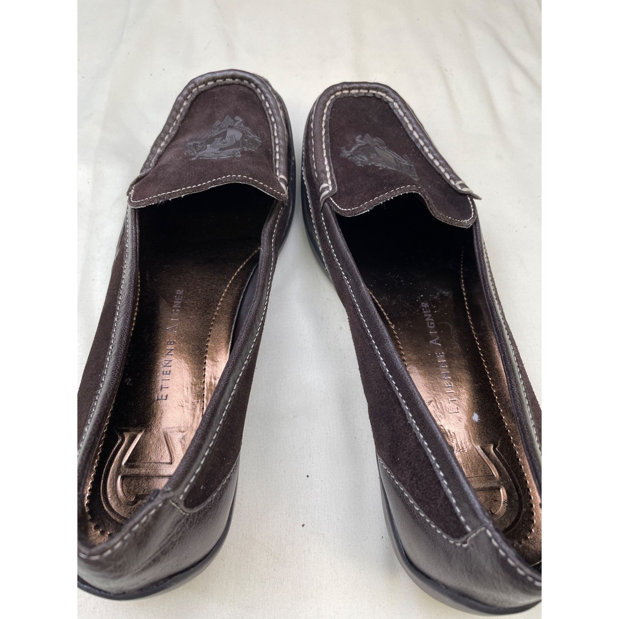 Etienne Aigner Etienne Aigner Women's Brown Suede Leather Loafers/ Shoes Si Size US 7.5 / IT 37.5 - 6 Thumbnail