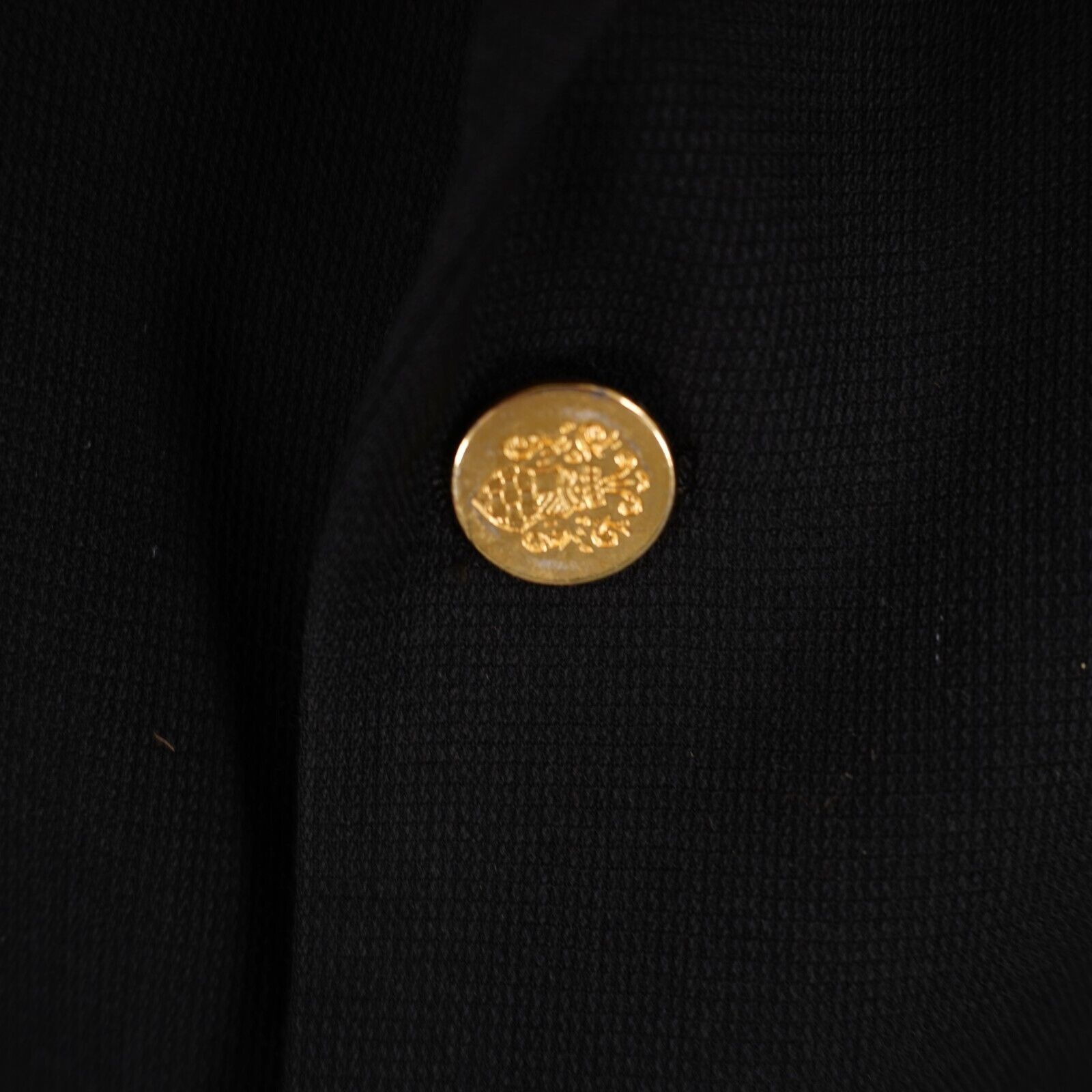 Pronto Uomo Pronto Uomo Thick Textured Worsted Wool Black 3 Gold Button Size 48L - 4 Thumbnail