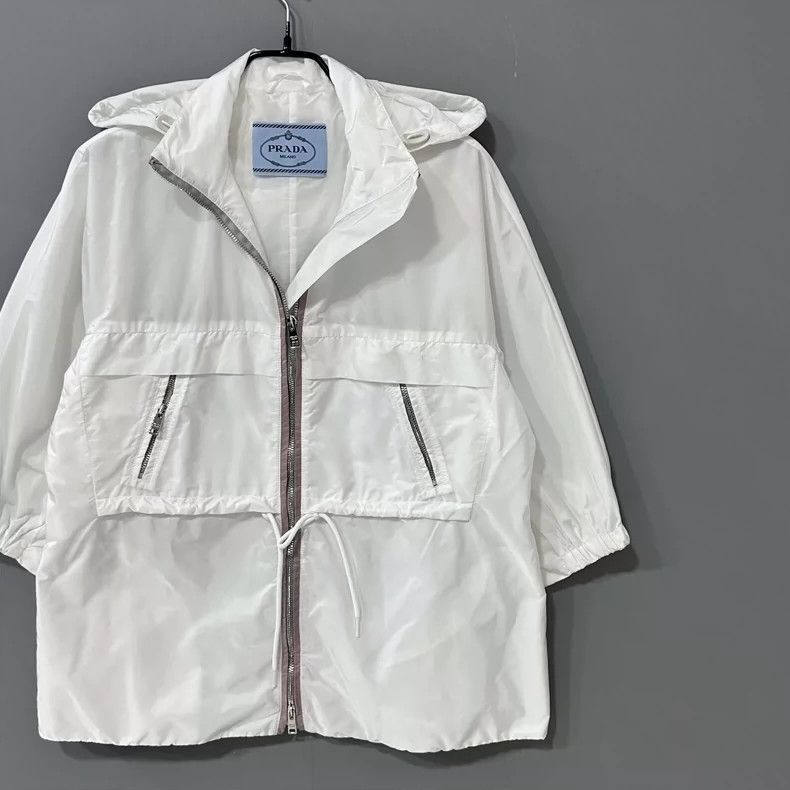 Prada Prada Size 36 White recycled nylon windbreaker 2502-Nexta Size US XS / EU 42 / 0 - 2 Thumbnail