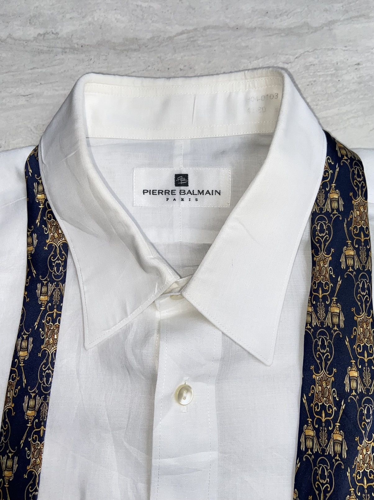 Pierre Balmain PIERRE BALMAIN Paris White Shirt Tie Size US L / EU 52-54 / 3 - 5 Thumbnail