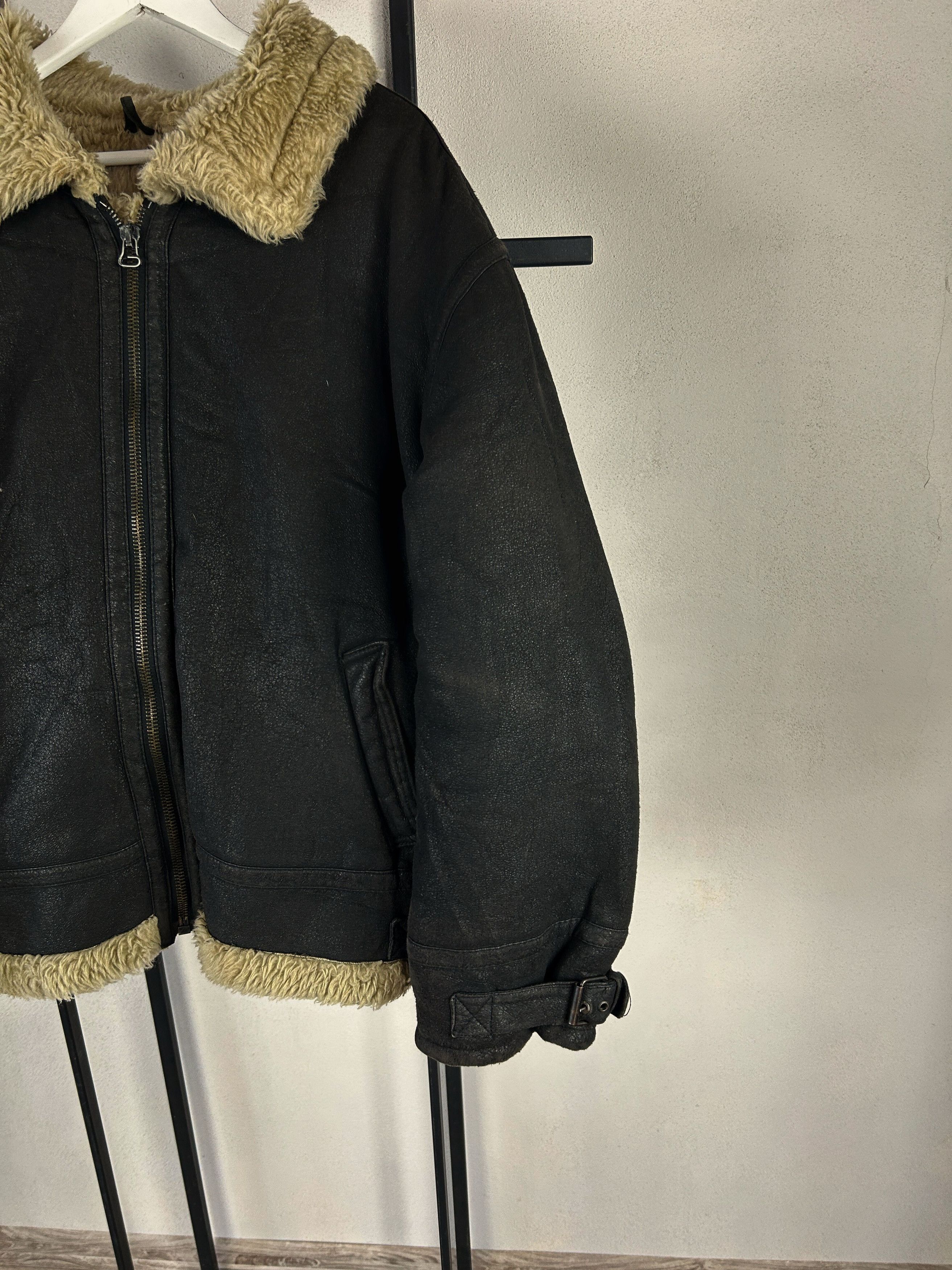 Japanese Brand Shearling Jacket Black Fur Lined Oversized Grunge Y2K Core Size US L / EU 52-54 / 3 - 7 Thumbnail