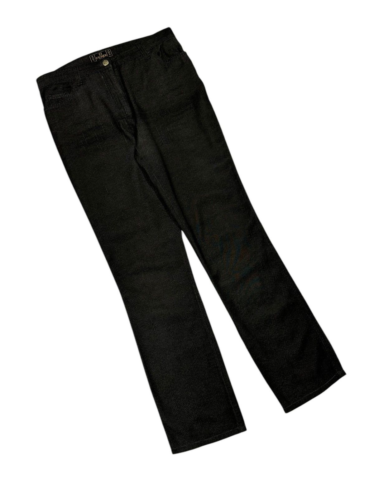 Fendi Authentic🔥Fendi Roma Italy Black Casual Pant Size US 31 - 4 Thumbnail