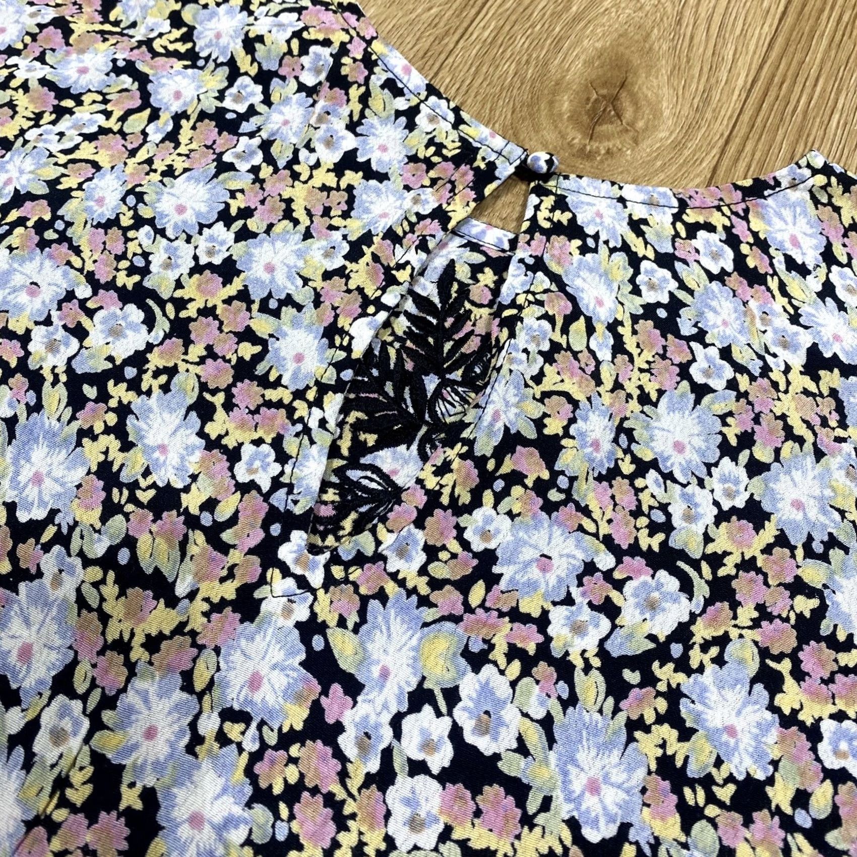 Vintage VINTAGE Oasis Smock Dress UK 12 Embellished Floral Print In Lavender Bnwt Women’s Size XL / US 12-14 / IT 48-50 - 6 Thumbnail