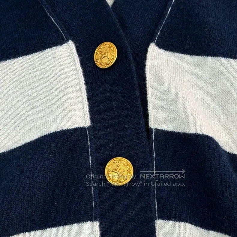 Louis Vuitton Louis Vuitton Dark blue and white wide striped cashmere ca Size US M / EU 48-50 / 2 - 7 Thumbnail