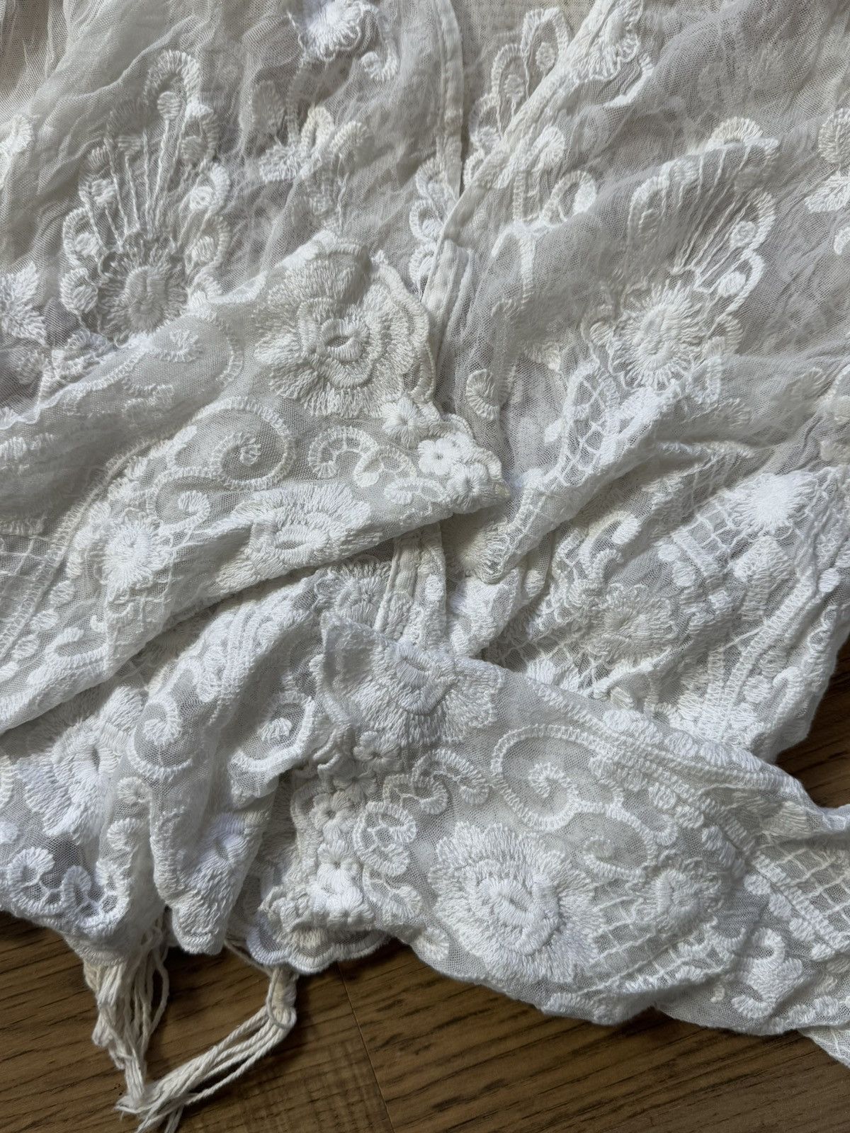 Other VINTAGE GUIPURE LACE RUCHES MESH LONG SLEEVE Size S / US 4 / IT 40 - 5 Thumbnail