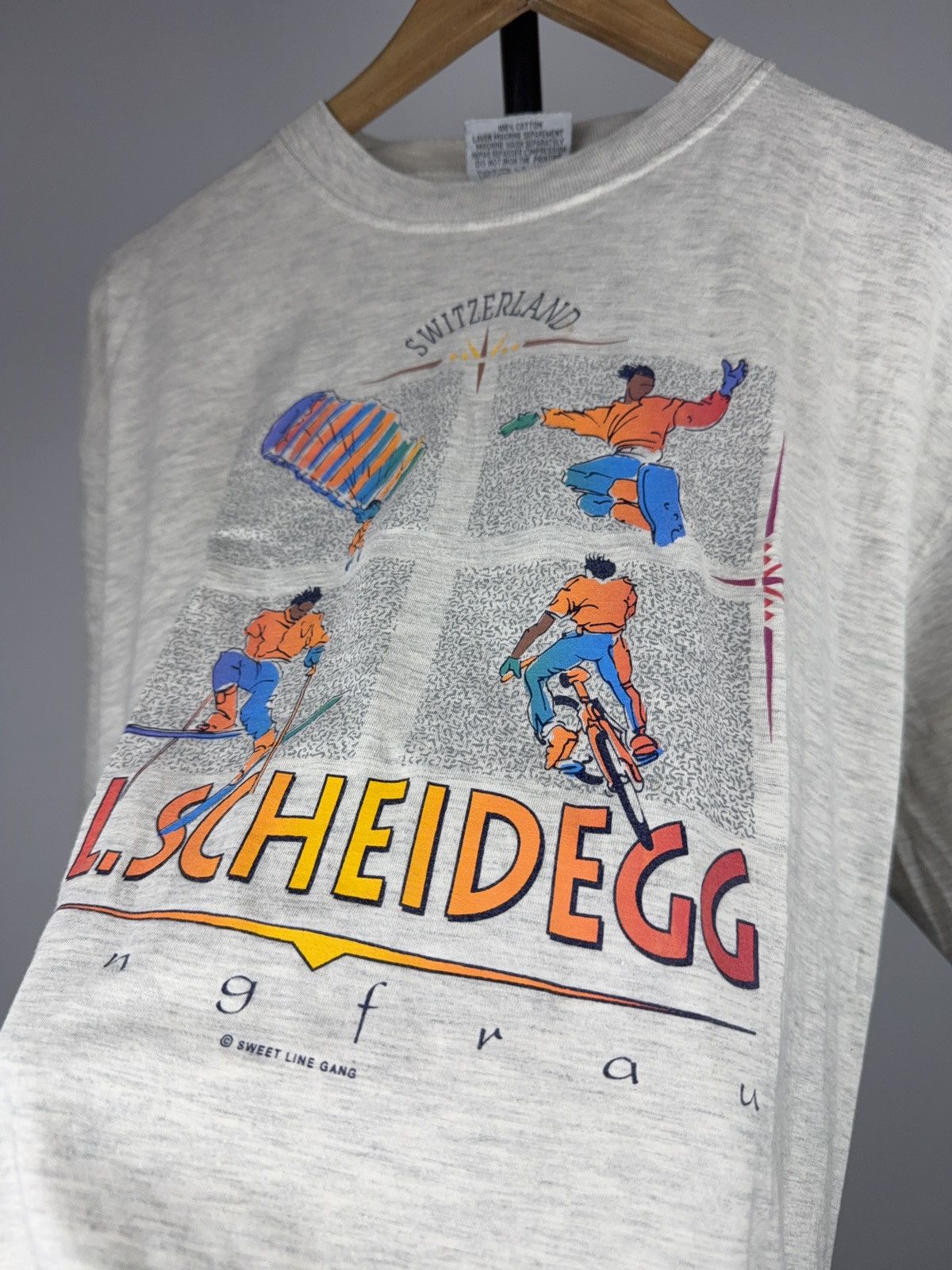 Vintage 90s Vntg Switzerland Kleine Scheidegg Jungfrau Graphic Tee Size US L / EU 52-54 / 3 - 5 Thumbnail