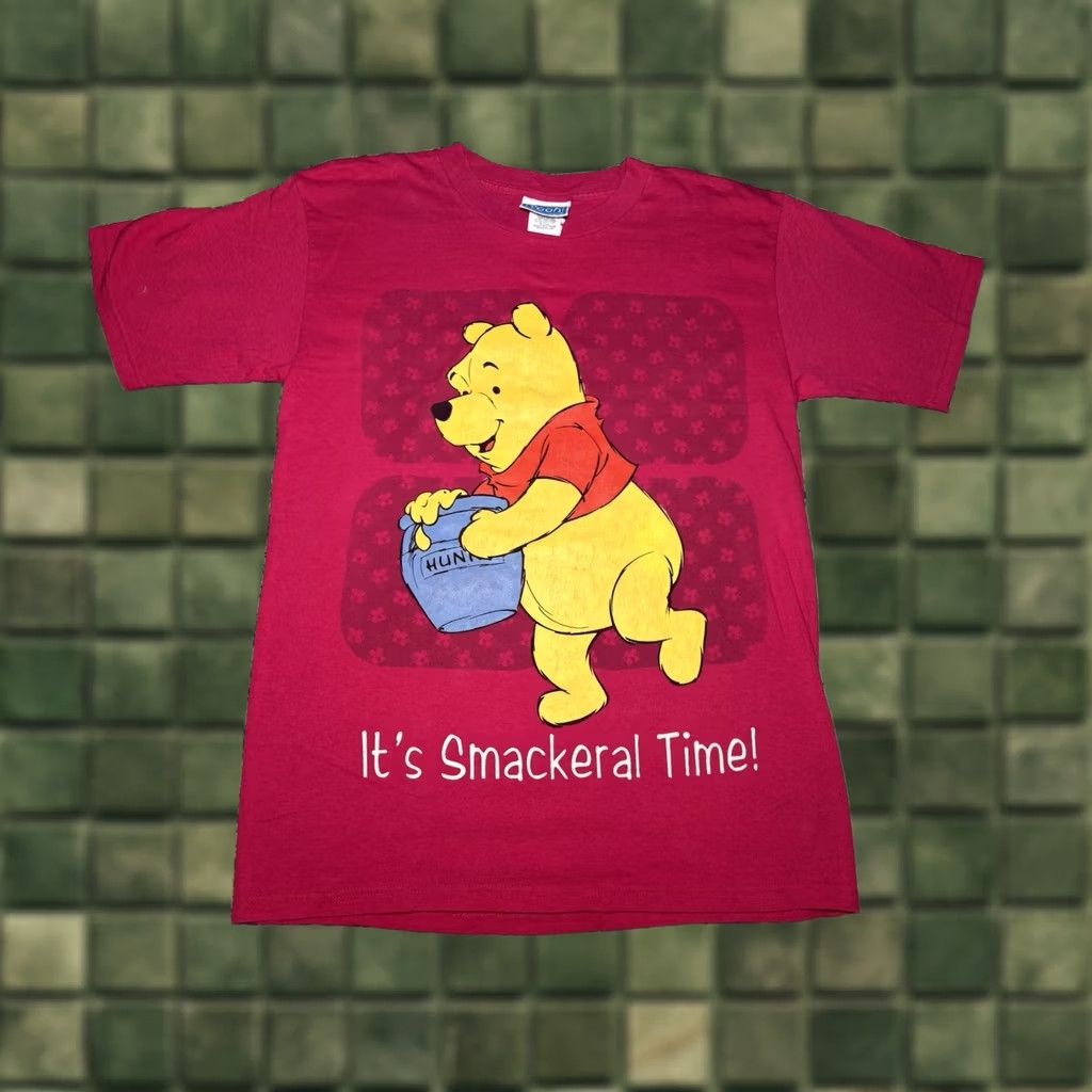 Disney VINTAGE Pooh Bear Disney Cartoon T-Shirt Pink Large 90s Crew Neck Short Sleeve Unisex Adults Winnie The Pooh Shirts Mens Womens Boys Girls N/A Size US L / EU 52-54 / 3 - 1 Thumbnail
