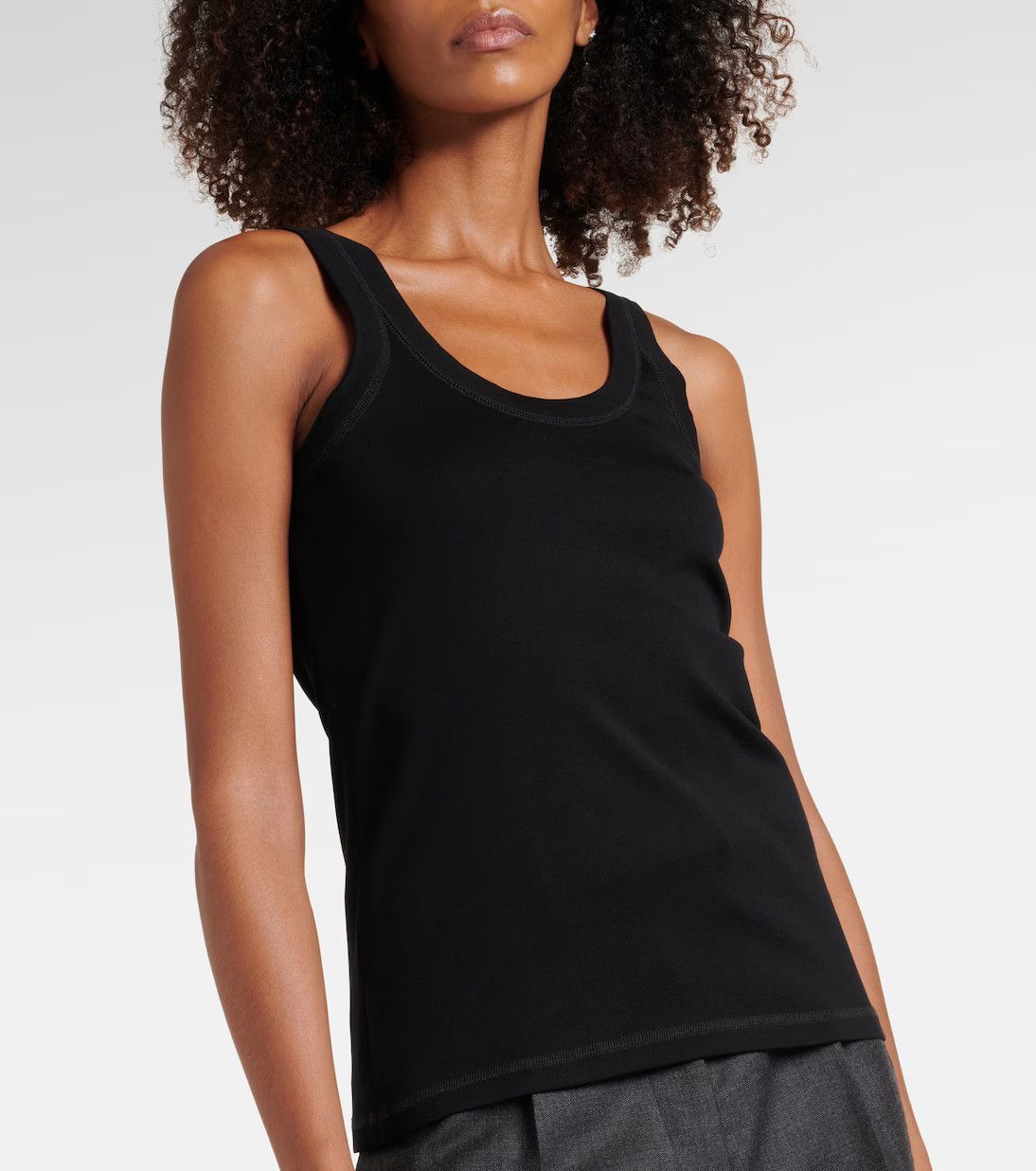 Lemaire o1s22i1n1024 Ribbed Sleeveless Top in Black Size M / US 6-8 / IT 42-44 - 5 Thumbnail