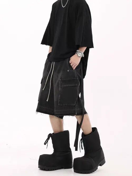 Japanese Brand Norika x Shia Vintage High Street Multi-Pocket Denim Shorts Size US 30 / EU 46 - 2 Thumbnail