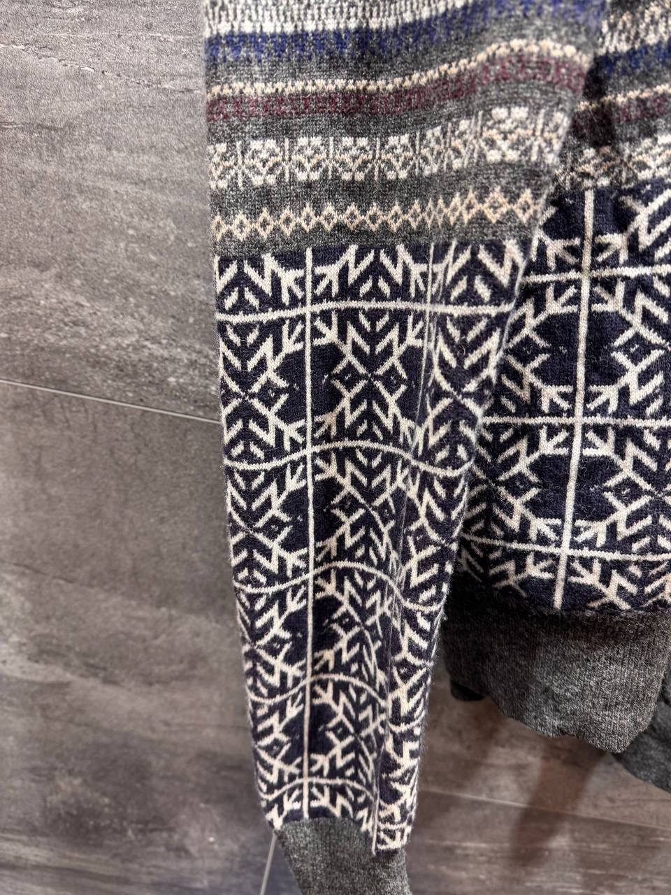 Allsaints AllSaints Mens Vallo Fair Isle Cardigan Wool Sweater Size L Size US L / EU 52-54 / 3 - 16 Thumbnail