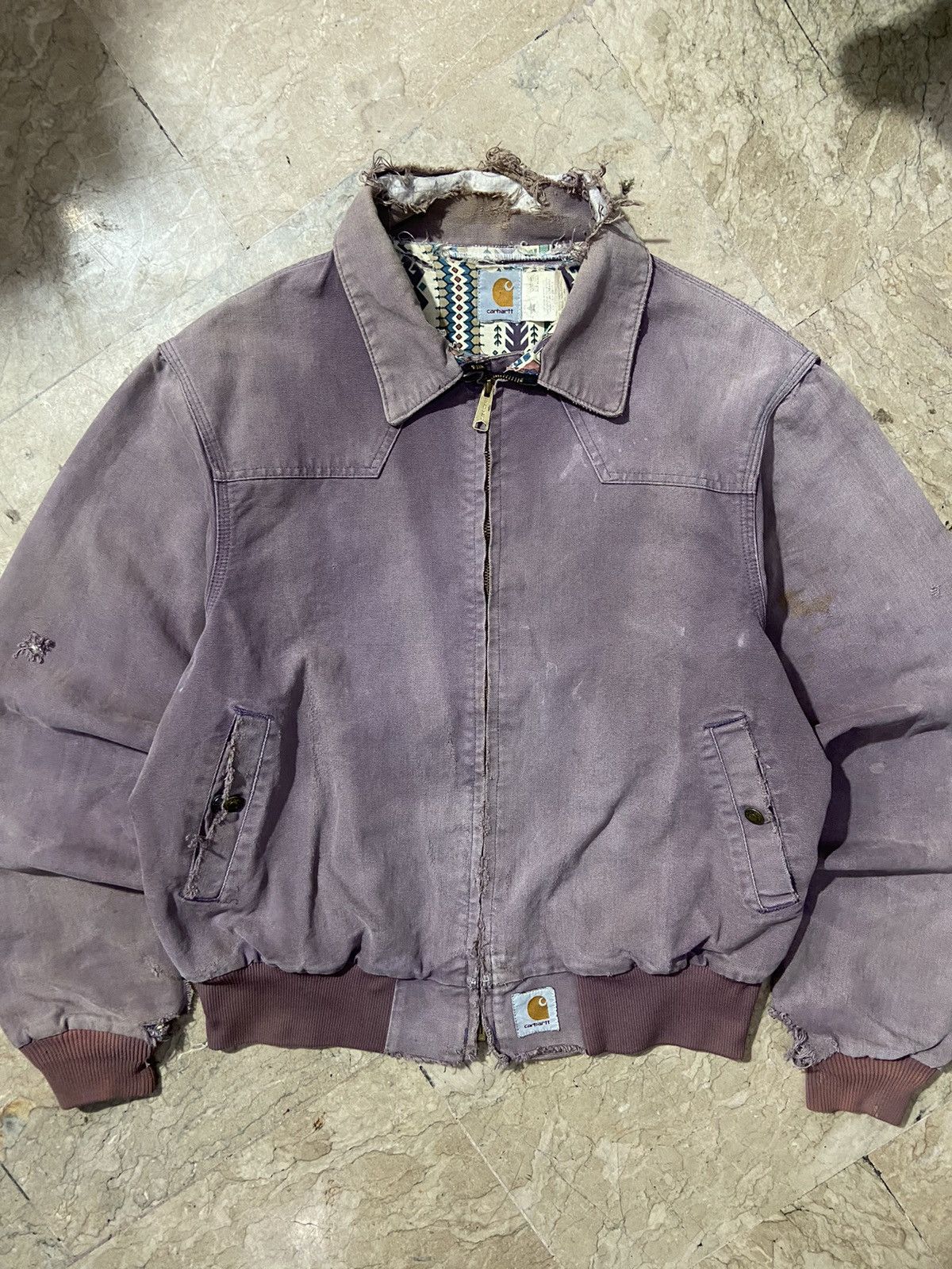 Carhartt [Rare] 1990s Carhartt Damson Western Aztec Santa Fe Jacket Size US M / EU 48-50 / 2 - 2 Thumbnail