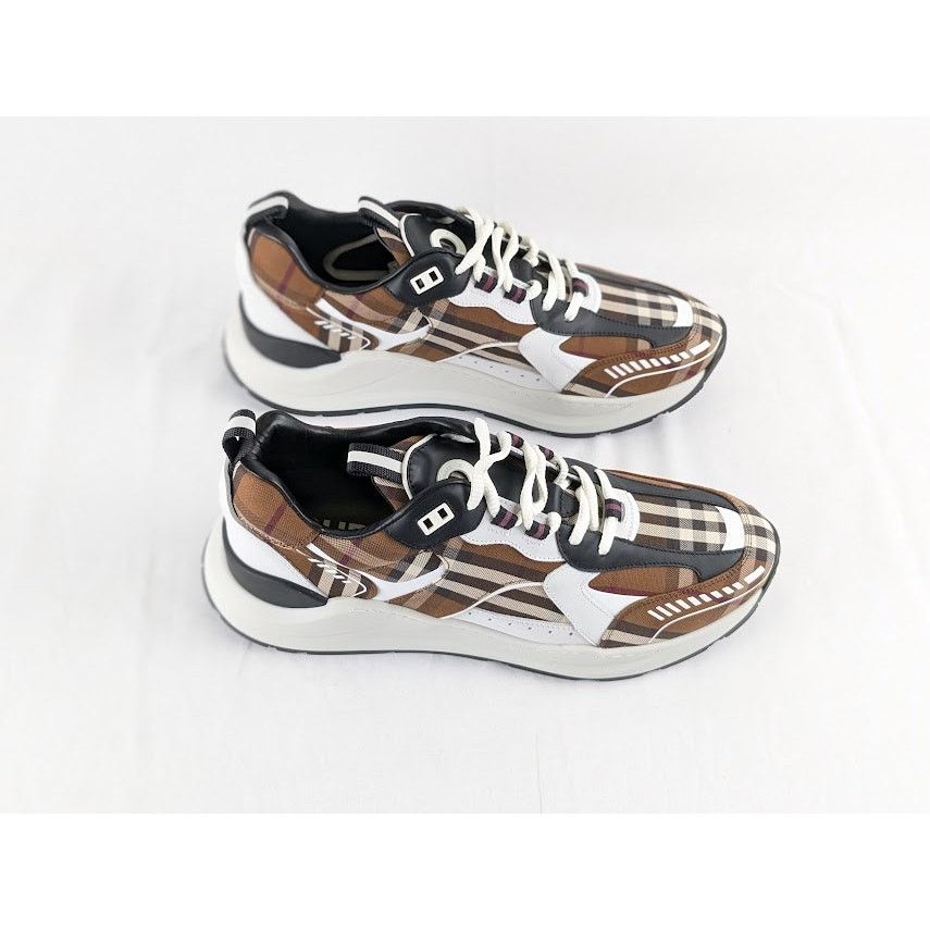 Burberry o1rshd1 Check Vintage Cotton Sean Low Top Sneakers Size US 12.5 / EU 45-46 - 8 Thumbnail