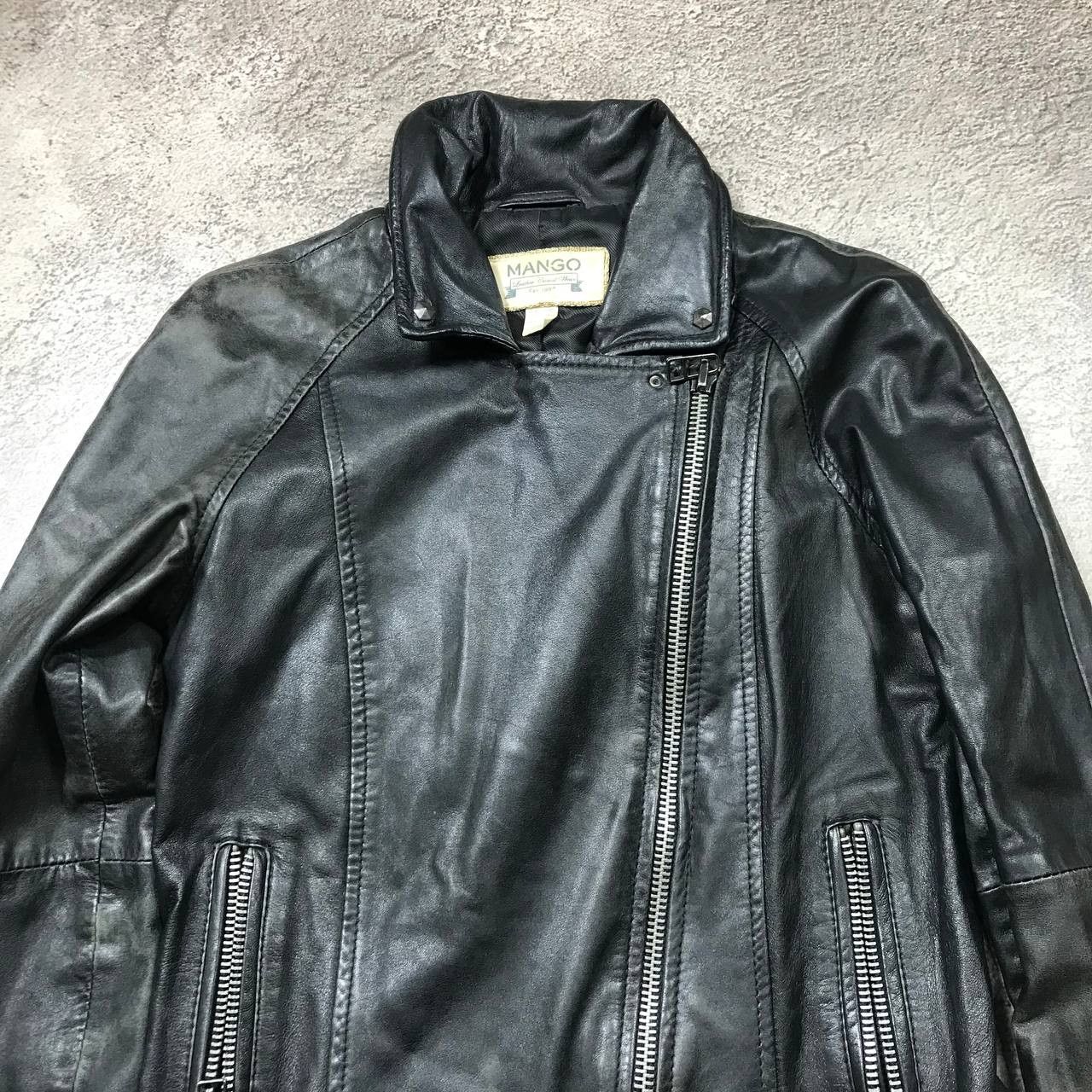 Vintage Vintage 90s Black Moto Jacket Y2K Streetwear Grunge Baggy M Size M / US 6-8 / IT 42-44 - 3 Thumbnail