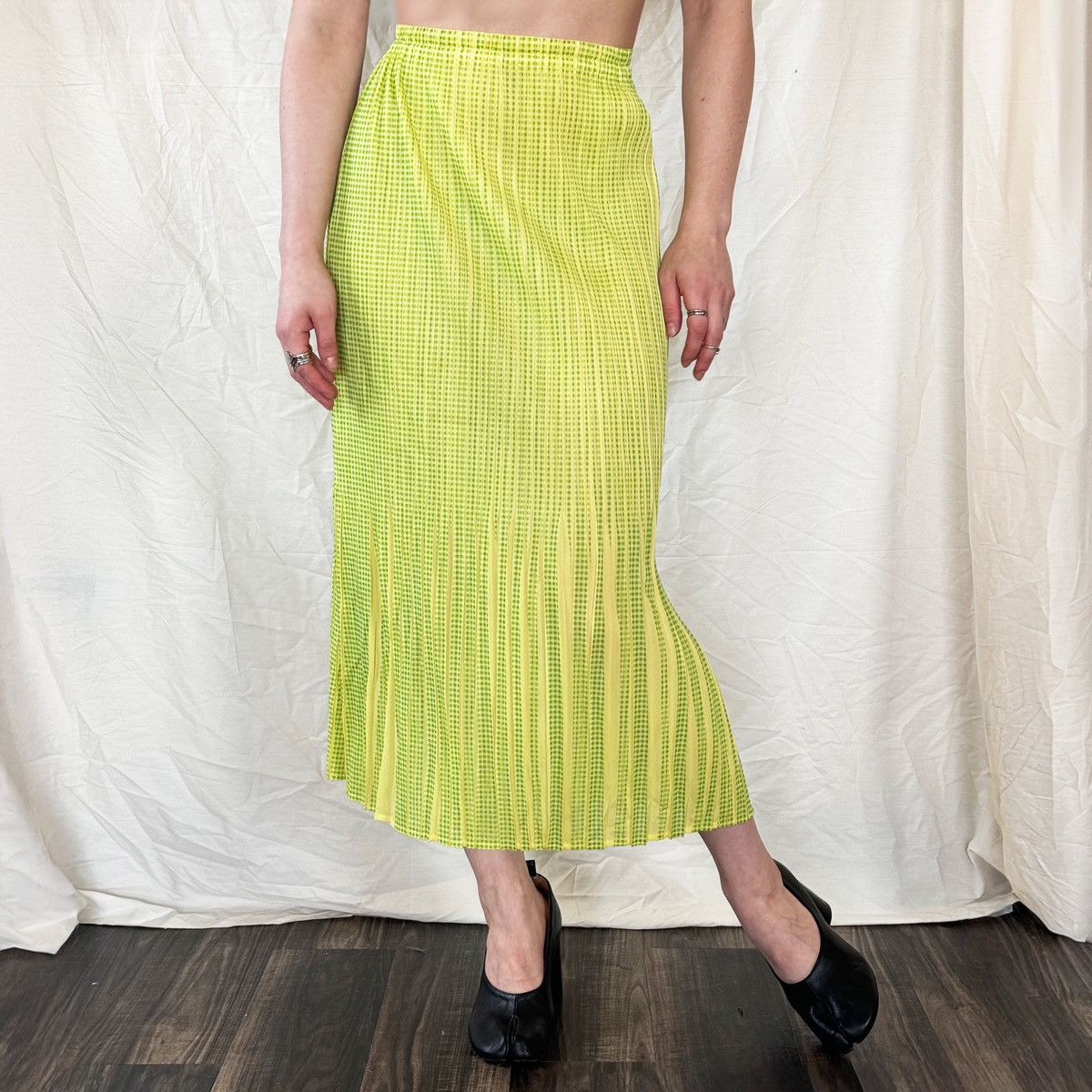 Issey Miyake × Pleats Please Issey Miyake Pleats Please Gingham Midi Skirt Size 28" / US 6 / IT 42 - 2 Thumbnail