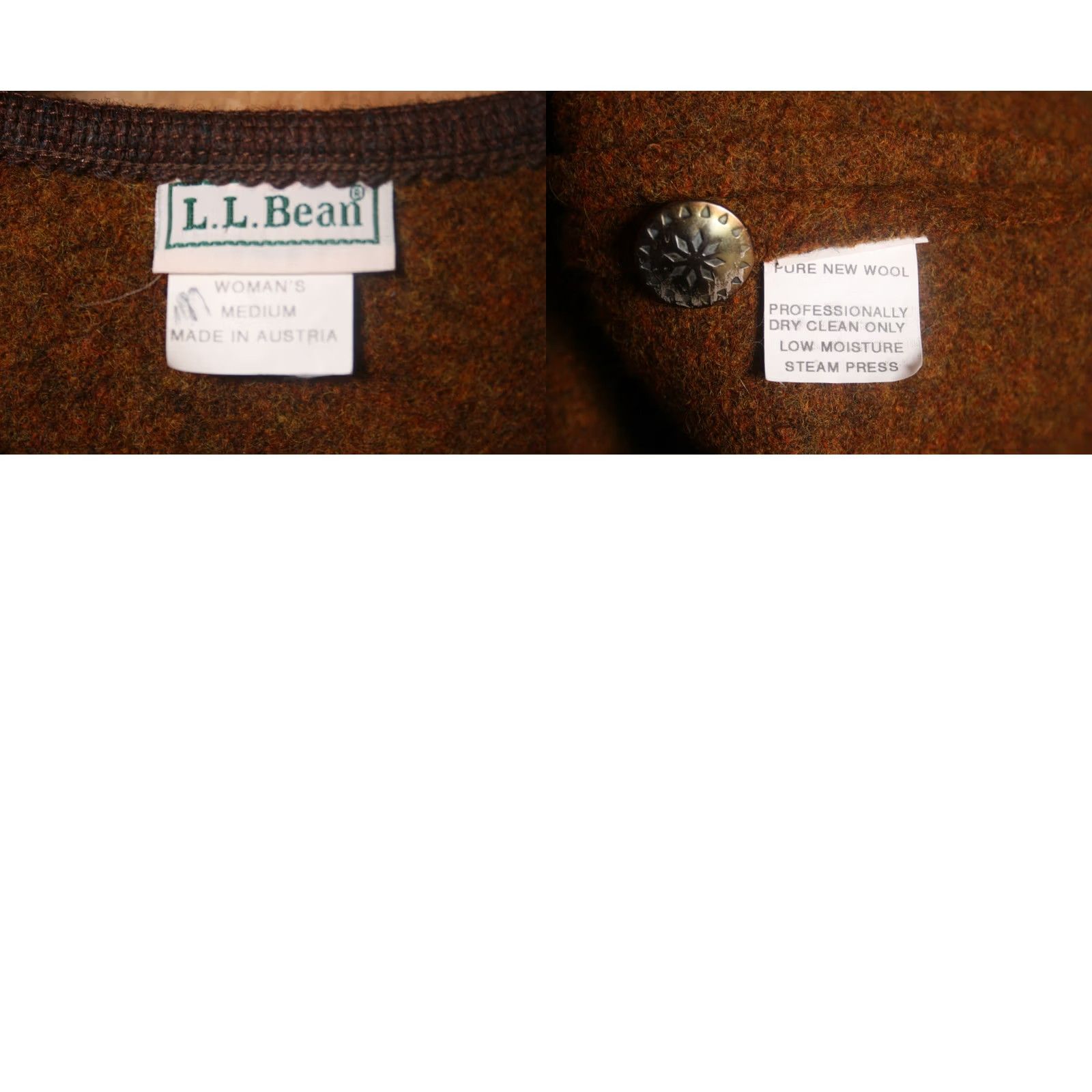 Vintage L.L. Bean Cardigan Jacket Wool Trachten Tyrolean Brown Womens Sz. M Size M / US 6-8 / IT 42-44 - 8 Thumbnail
