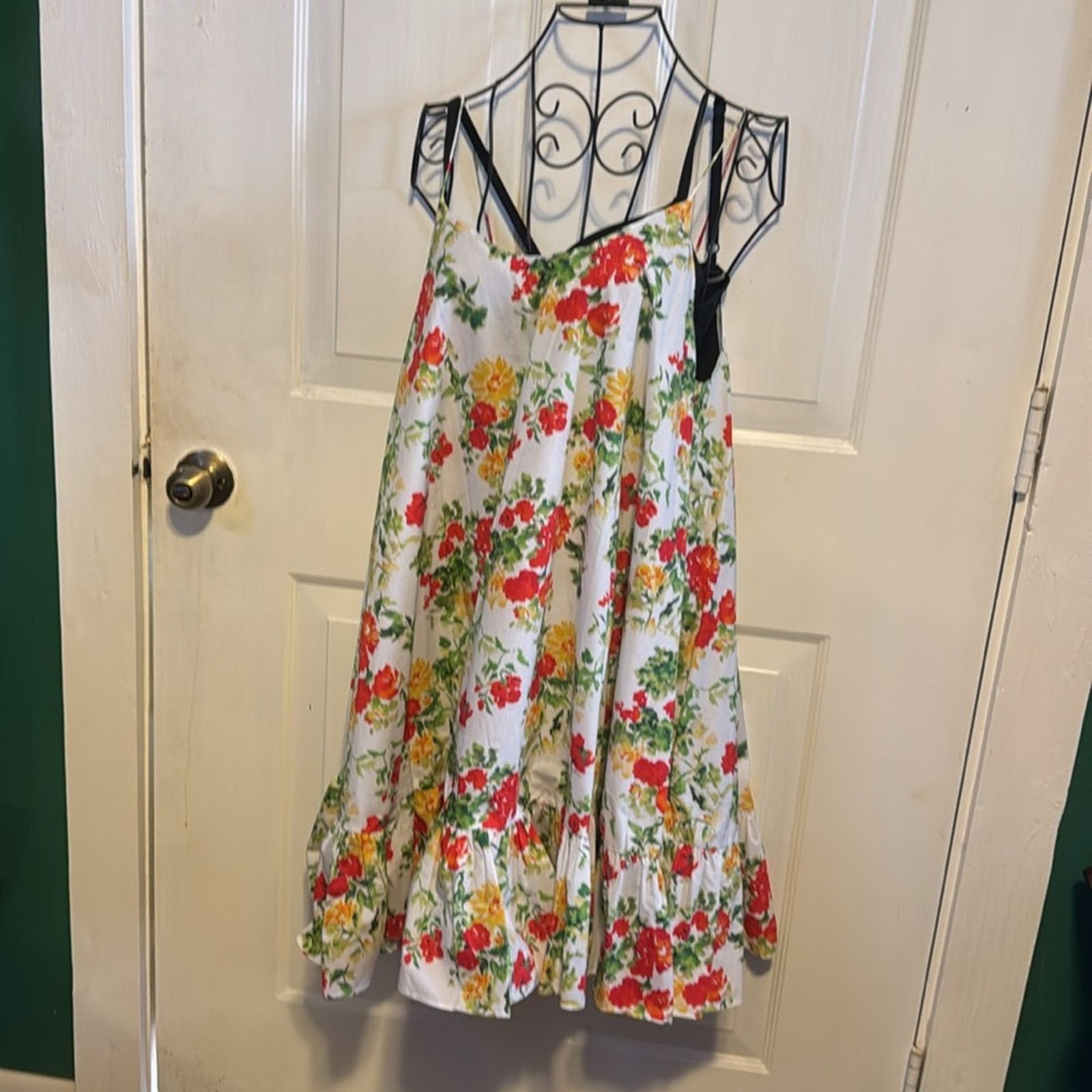 CAROLINE CONSTAS Laurel ruffled floral print cotton blend poplin mini dress Size L / US 10 / IT 46 - 11 Thumbnail