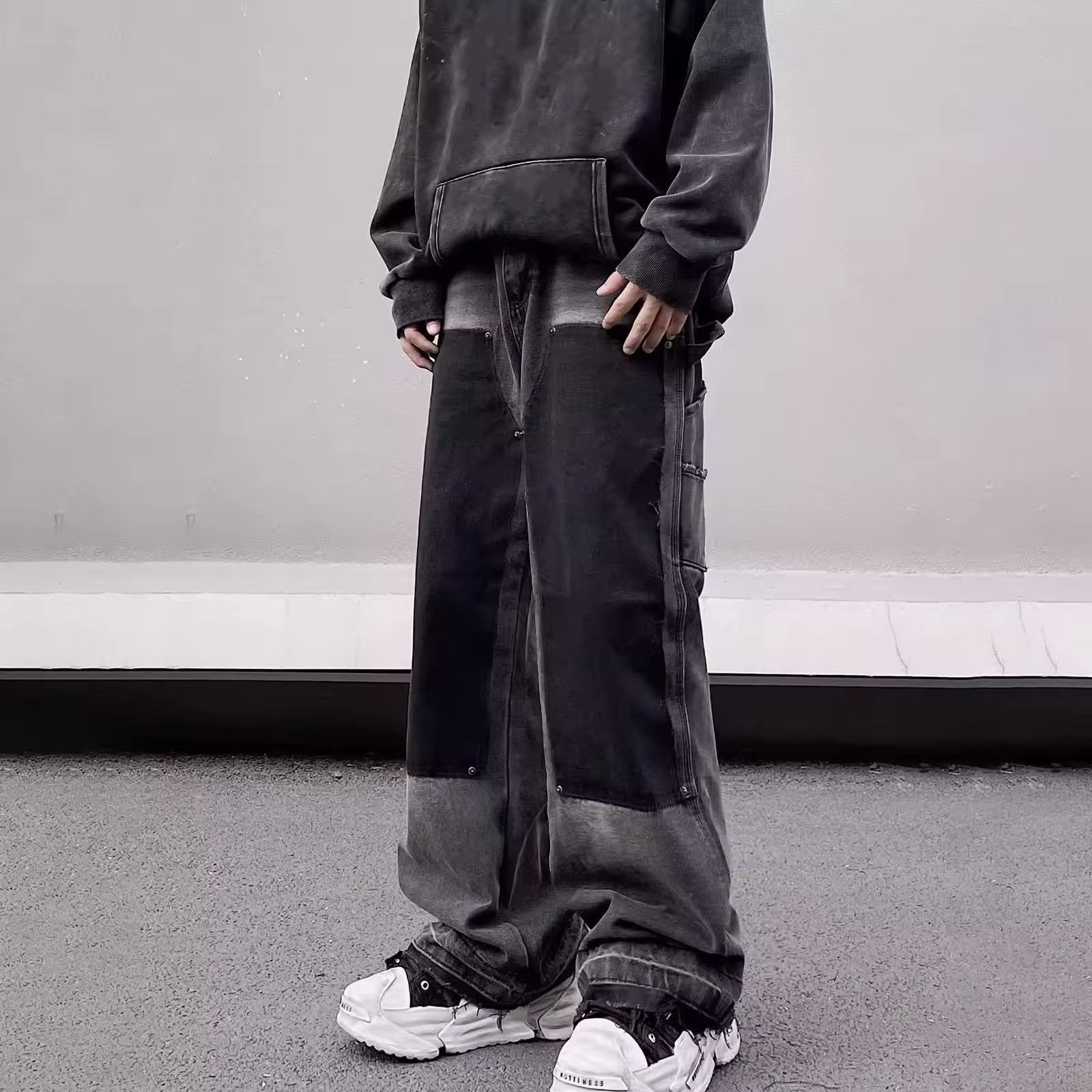Japanese Brand × Vintage Streetwear Ink Splicing Flare Jeans Size US 28 / EU 44 - 1 Thumbnail