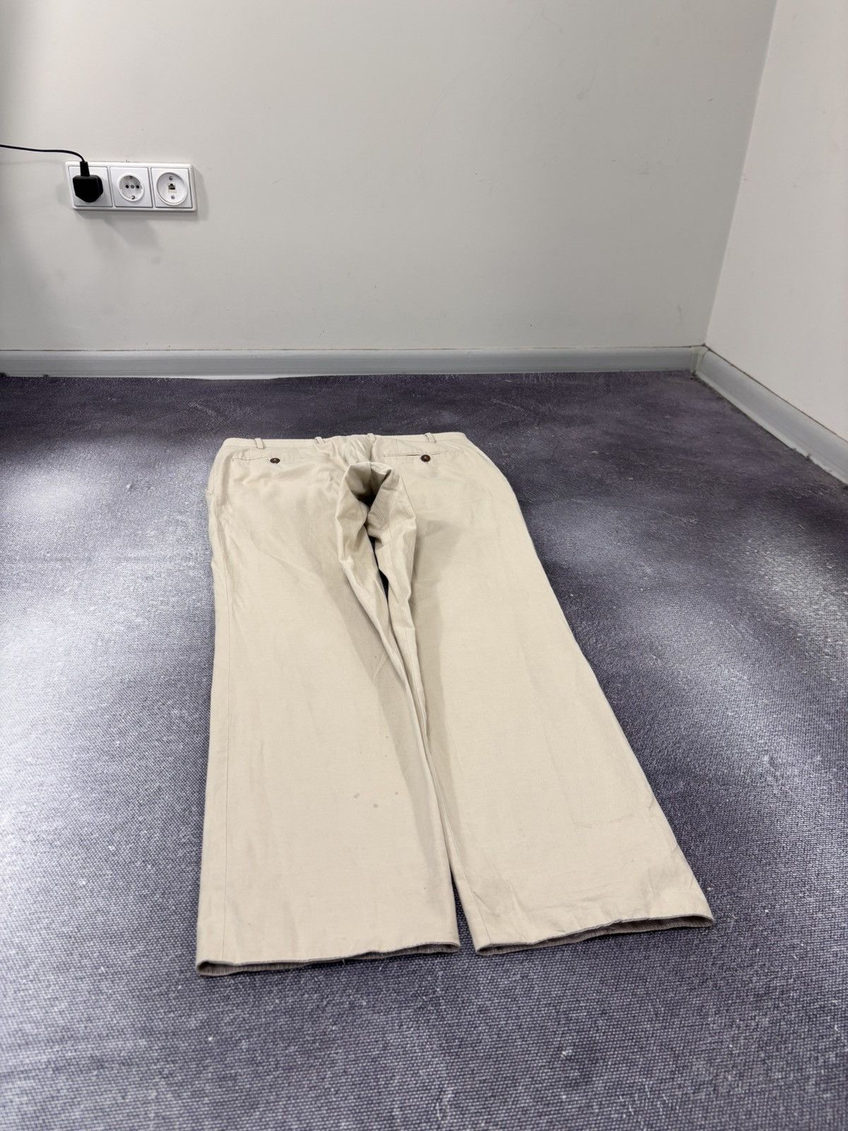 Canali Canali Men’s Ivory Cream Cotton Linen Stretch Chino Pants Size US 34 / EU 50 - 14 Thumbnail