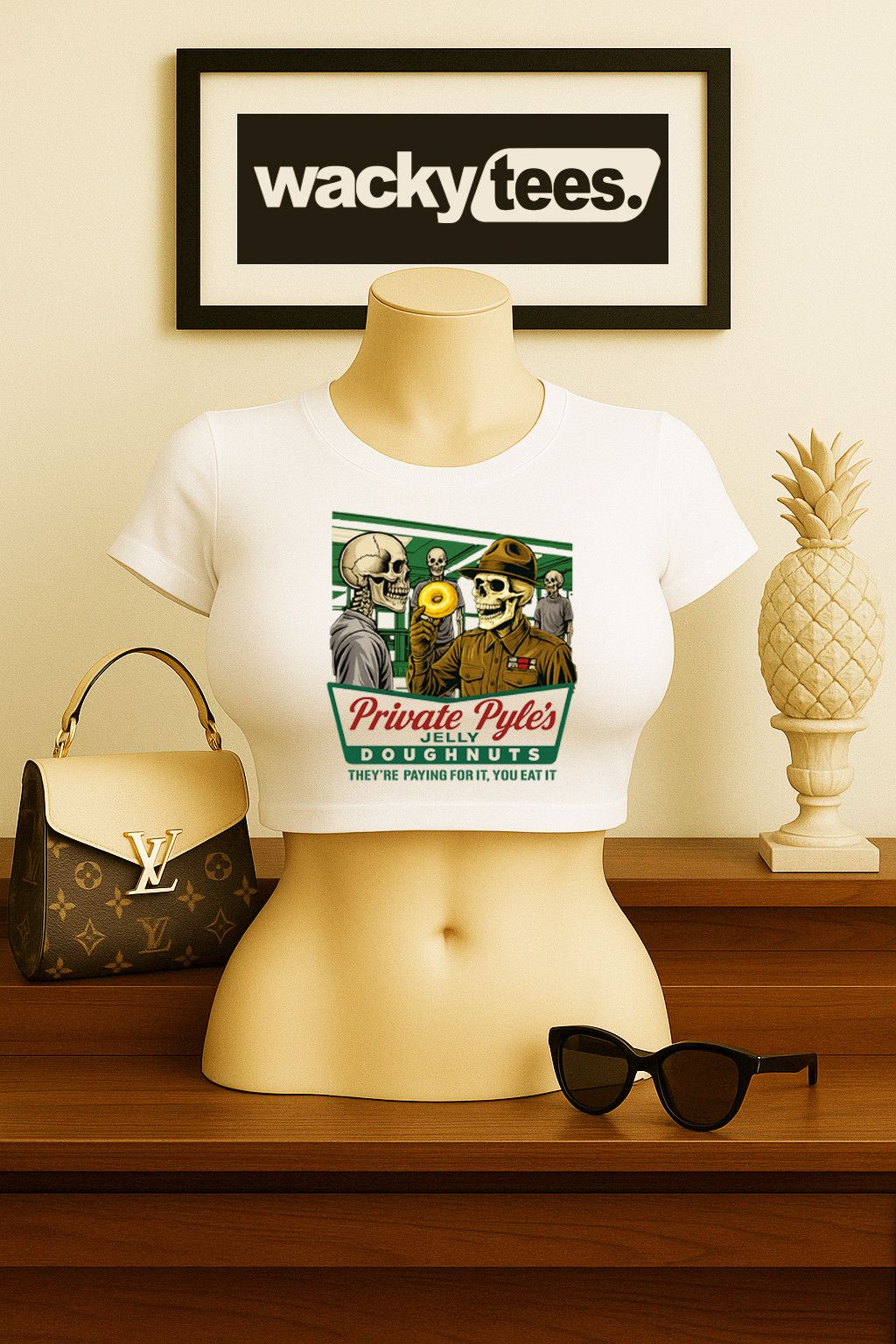 Other Private Gomer Pyles Jelly Doughnuts Full White Tee Shirt Size US L / EU 52-54 / 3 - 6 Thumbnail