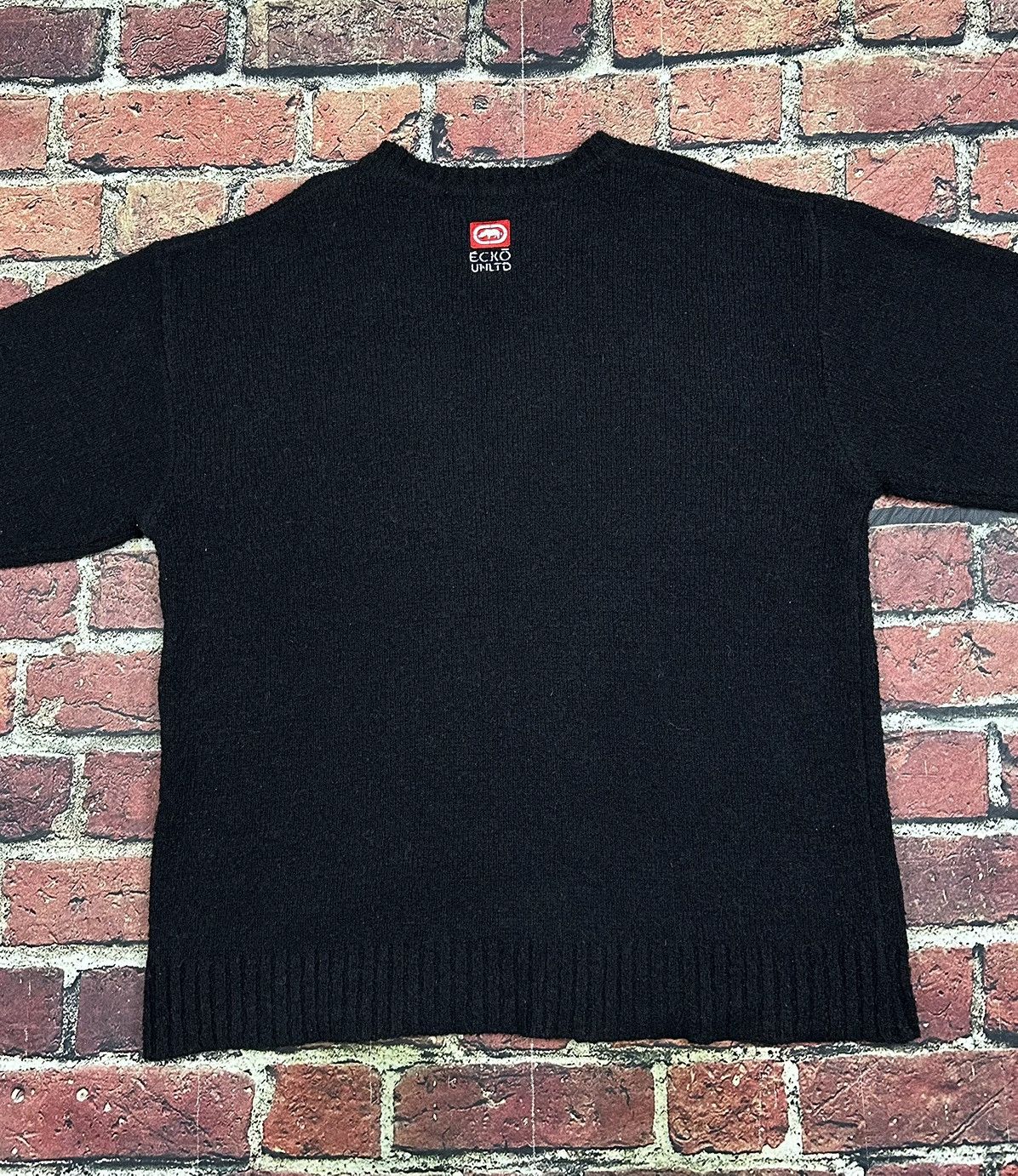 Ecko Unltd. Vintage Ecko Unltd Knit Sweater Logo Y2K Hip Hop Black Size US XL / EU 56 / 4 - 4 Thumbnail