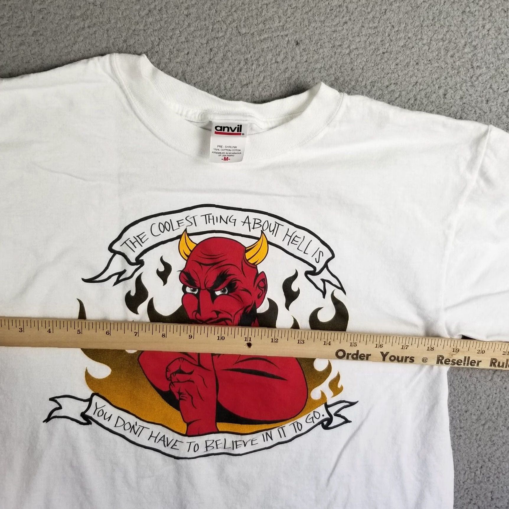 Anvil Jesus Christ T-Shirt Men Medium White 90s Funny Religious Streetwear Size US M / EU 48-50 / 2 - 5 Thumbnail