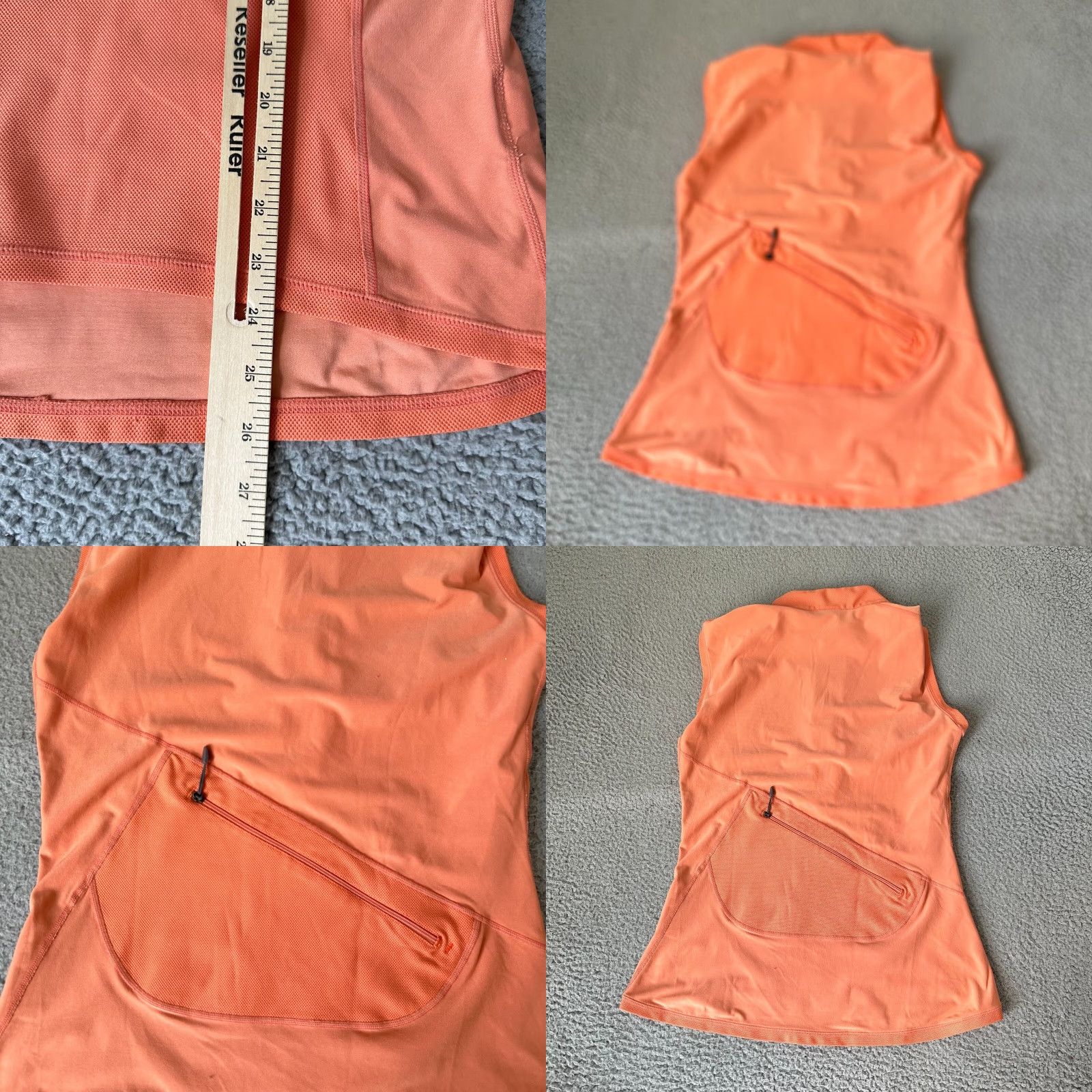 Nike Nike ACG Shirt Womens L Orange 1/4 Zip Back Pocket Cropped 90s Running T-Shirt Pullover Sleeveless Front Swoosh Size L / US 10 / IT 46 - 8 Thumbnail