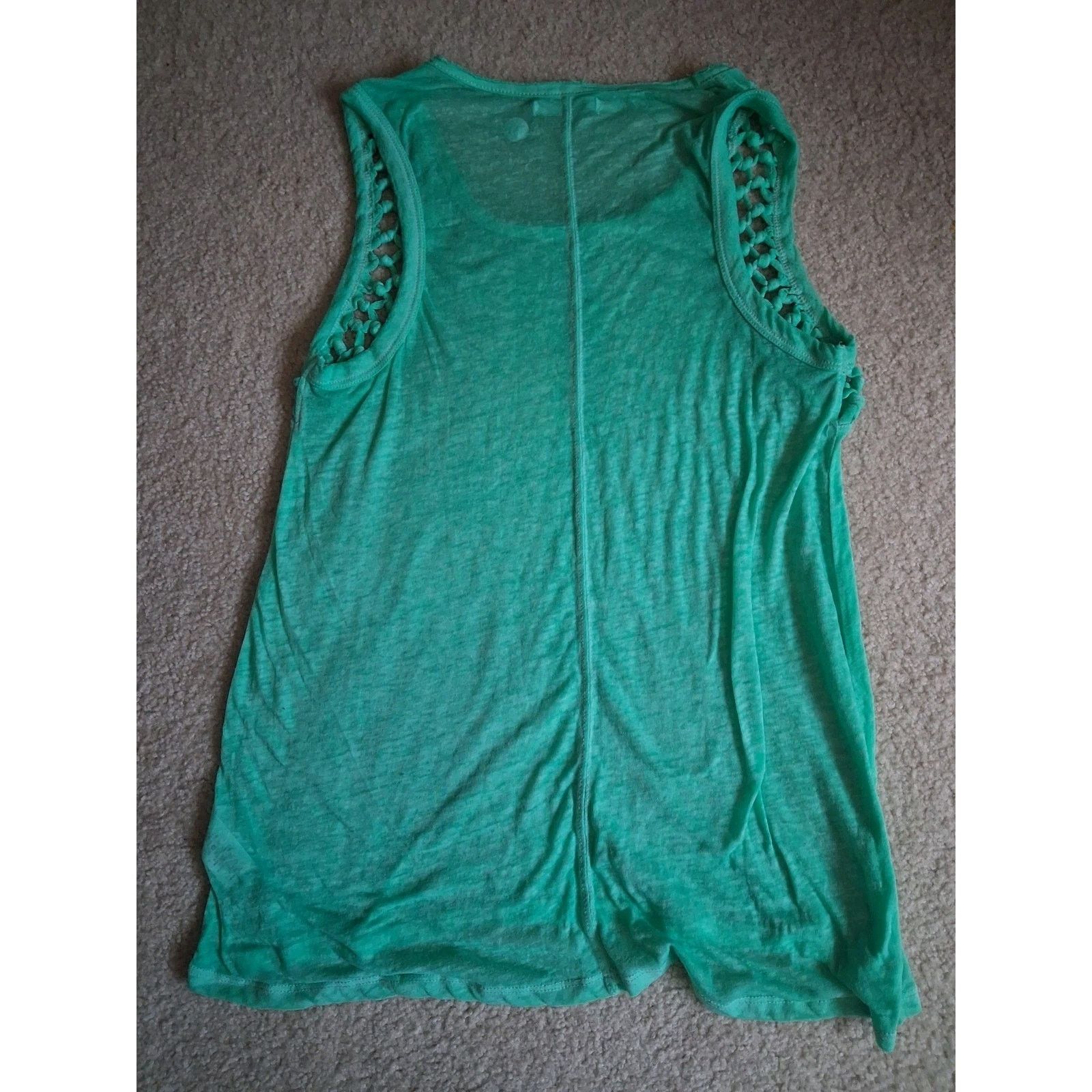 Maurice Lacroix maurices Green Crochet Accent Sleeveless Tank Top S Size S / US 4 / IT 40 - 3 Thumbnail