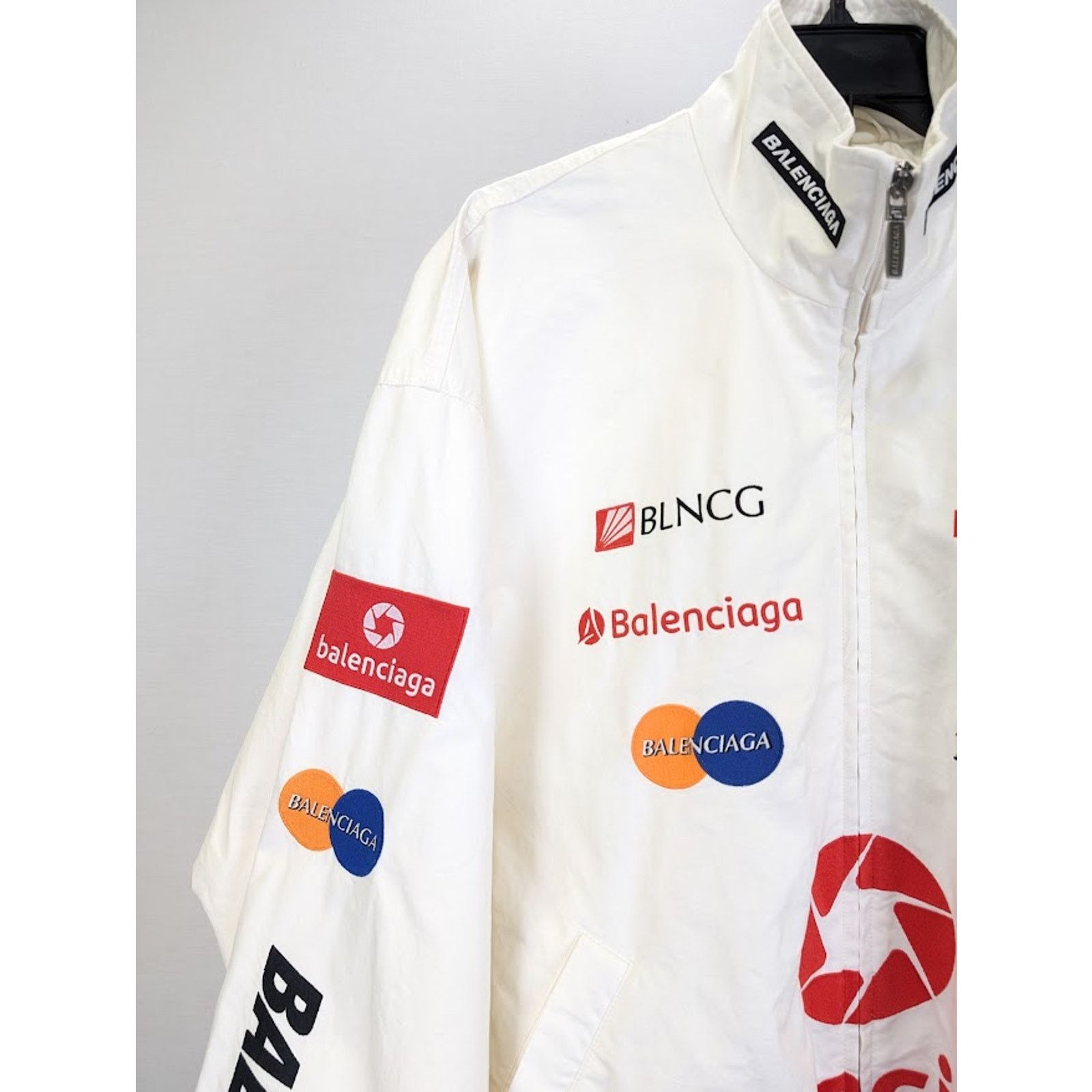 Balenciaga o1rshd1 Micro Cotton Canvas Top League Tracksuit Jacket Size US XXS / EU 40 - 5 Thumbnail