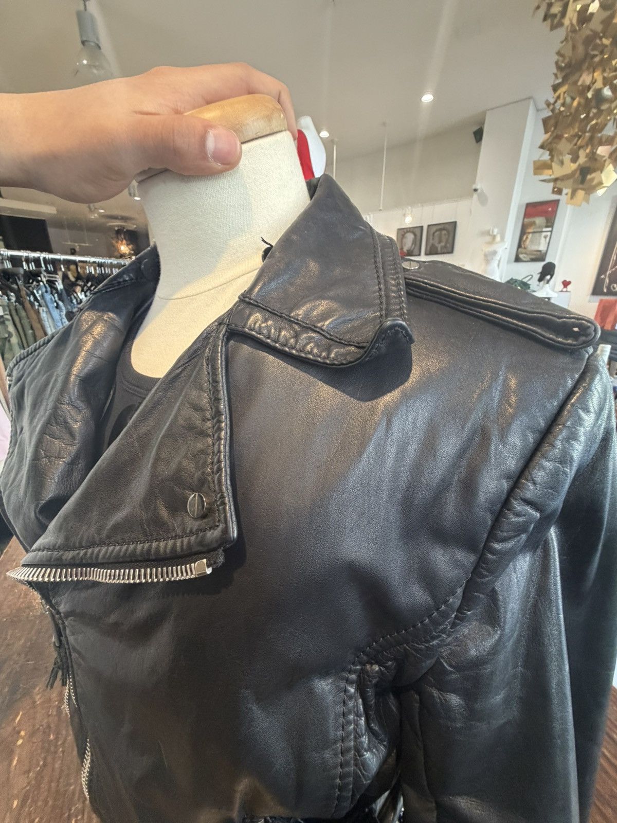 Balenciaga Balenciaga Paris Leather Moto Jacket –🖤🏍️ Size L / US 10 / IT 46 - 4 Thumbnail