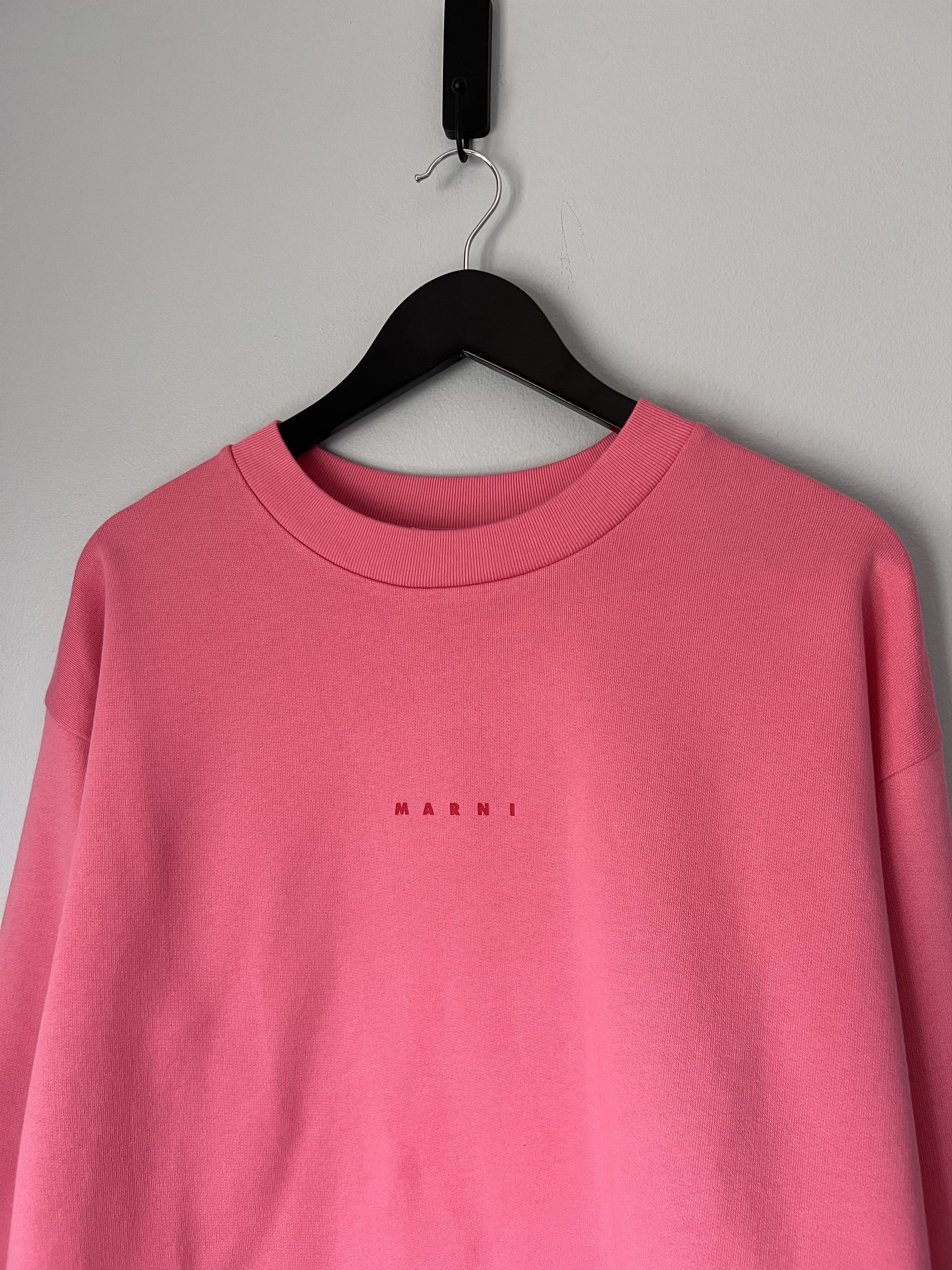 Marni Marni Logo Cotton Sweatshirt in Pink Candy Size US M / EU 48-50 / 2 - 1 Thumbnail