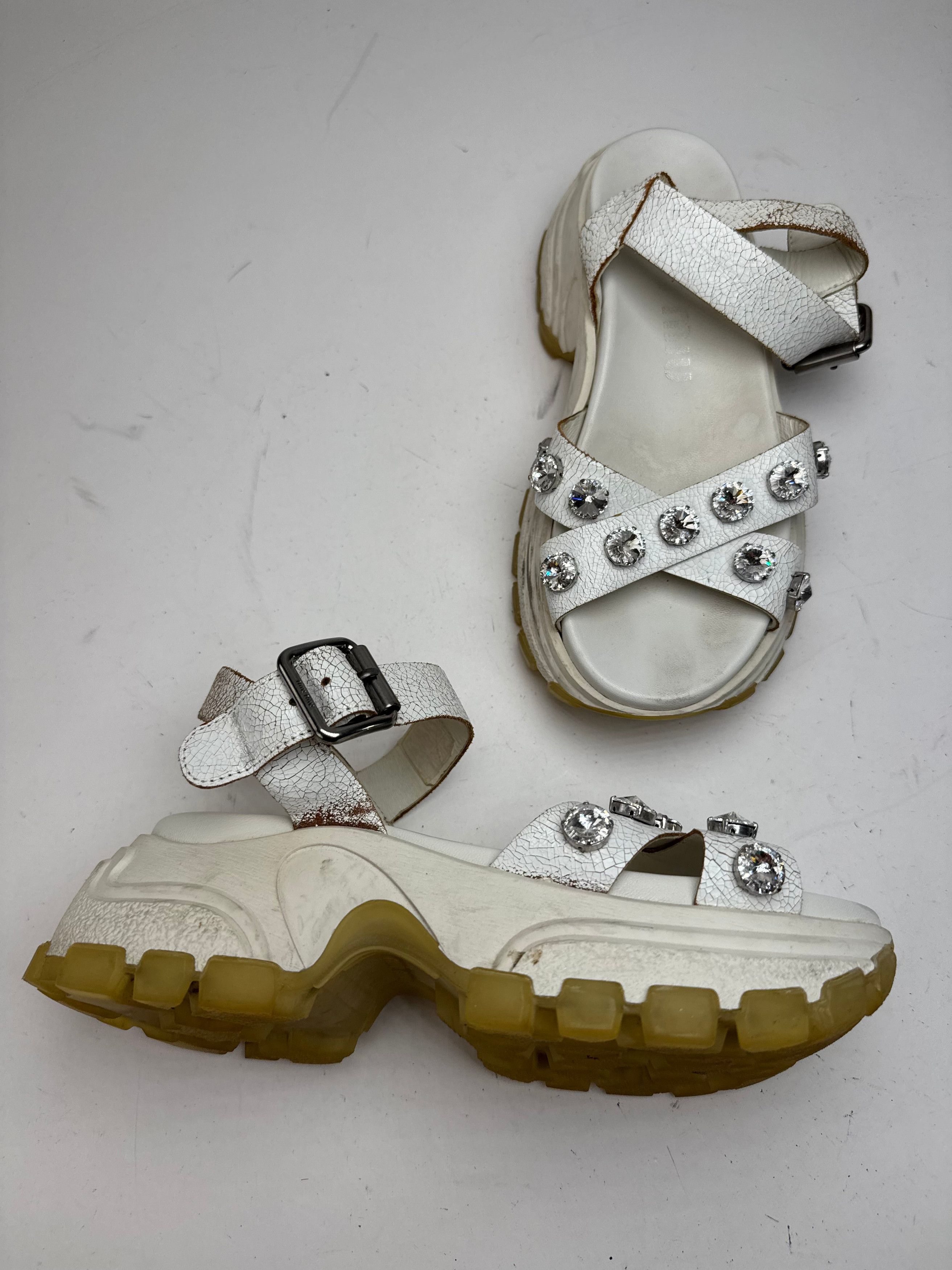 Miu Miu Vintage Leather Sandals / Sneaker White 37 Size US 6 / IT 36 - 1 Thumbnail