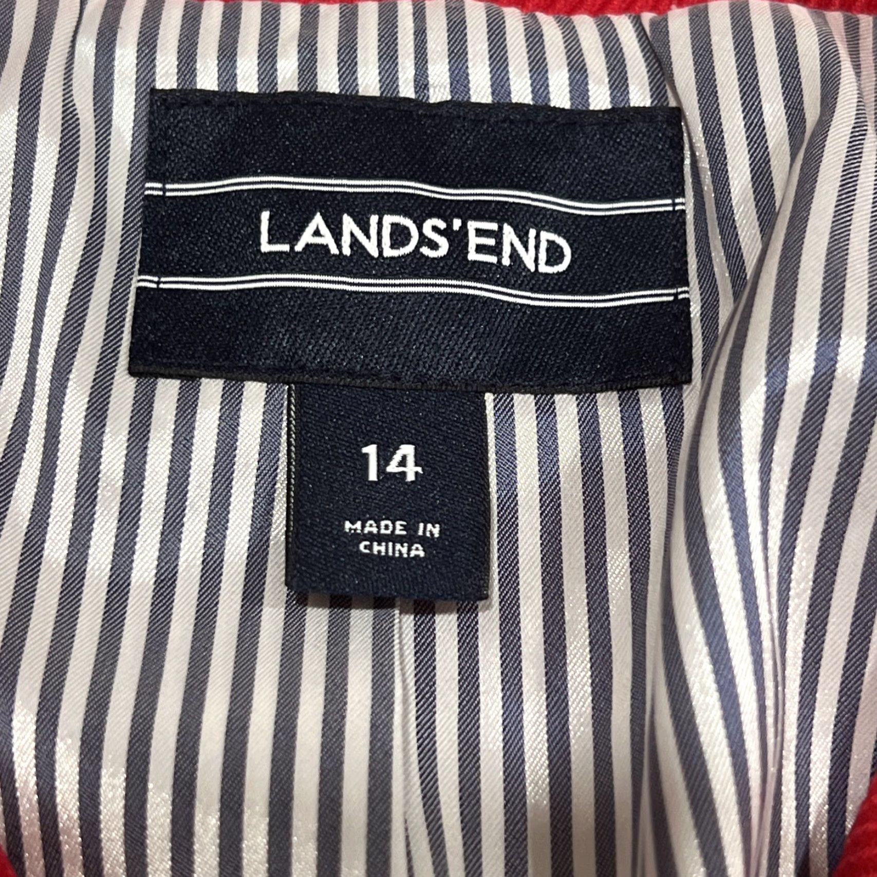 Lands' End VINTAGE Lands' End Red Double-Breasted Cropped Peacoat Womens 14 Jacket Nautical Lined Size XL / US 12-14 / IT 48-50 - 5 Thumbnail
