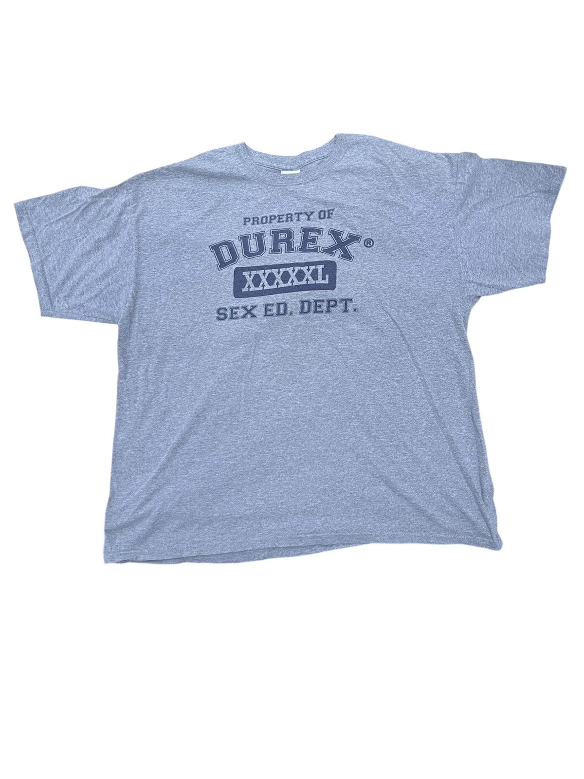 Title: Vintage Durex “Sex Ed Dept” Graphic T-Shirt Gray XXL