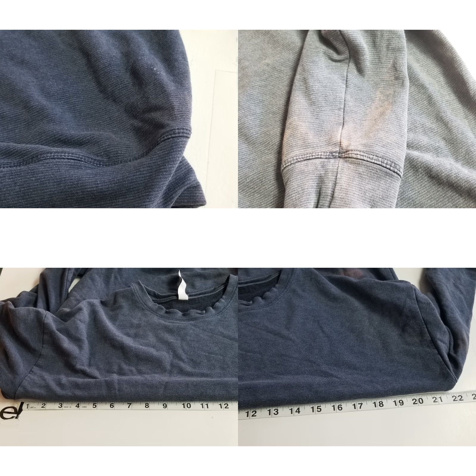 Athleta Athleta Sweatshirt Womens Small Gray Crew Neck Activewear Thumbholes Distressed Pullover Pockets Size S / US 4 / IT 40 - 8 Thumbnail
