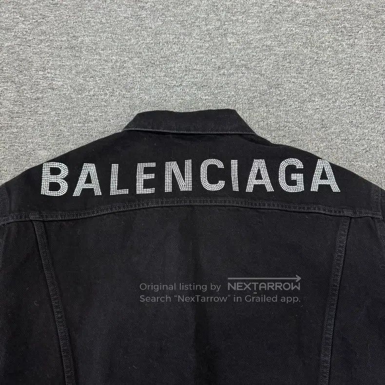 Balenciaga Balenciaga Back Crystal Logo Faded Washed Denim Jacket Size XXS / US 00 / IT 34 - 6 Thumbnail