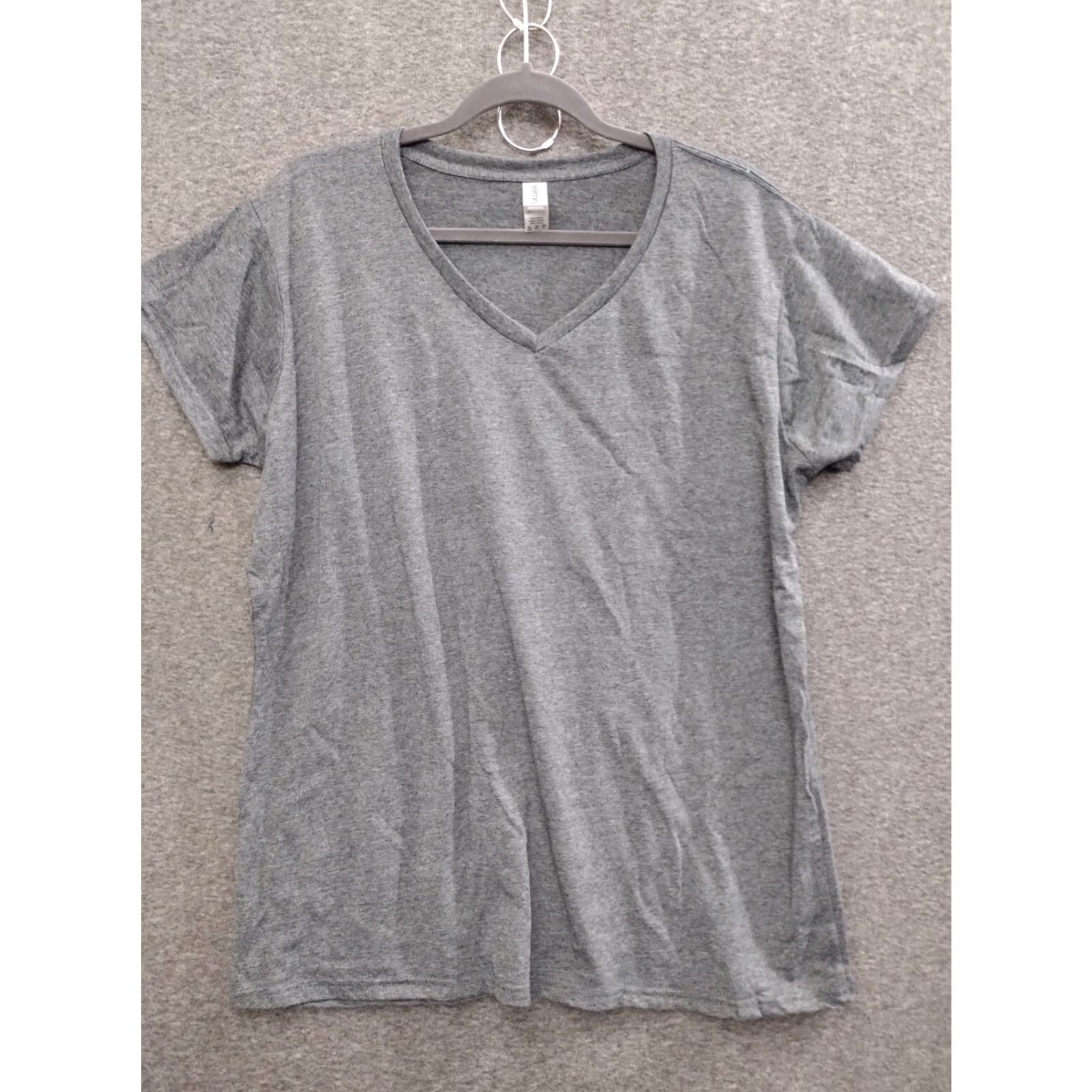 Gildan Gildan Women's V-Neck T-Shirt SoftStyle Fit 3XL Gray Ladies Tee Shirt Cap Sleeve Short Sleeve Size XXL / US 16-18 / IT 52-54 - 2 Thumbnail