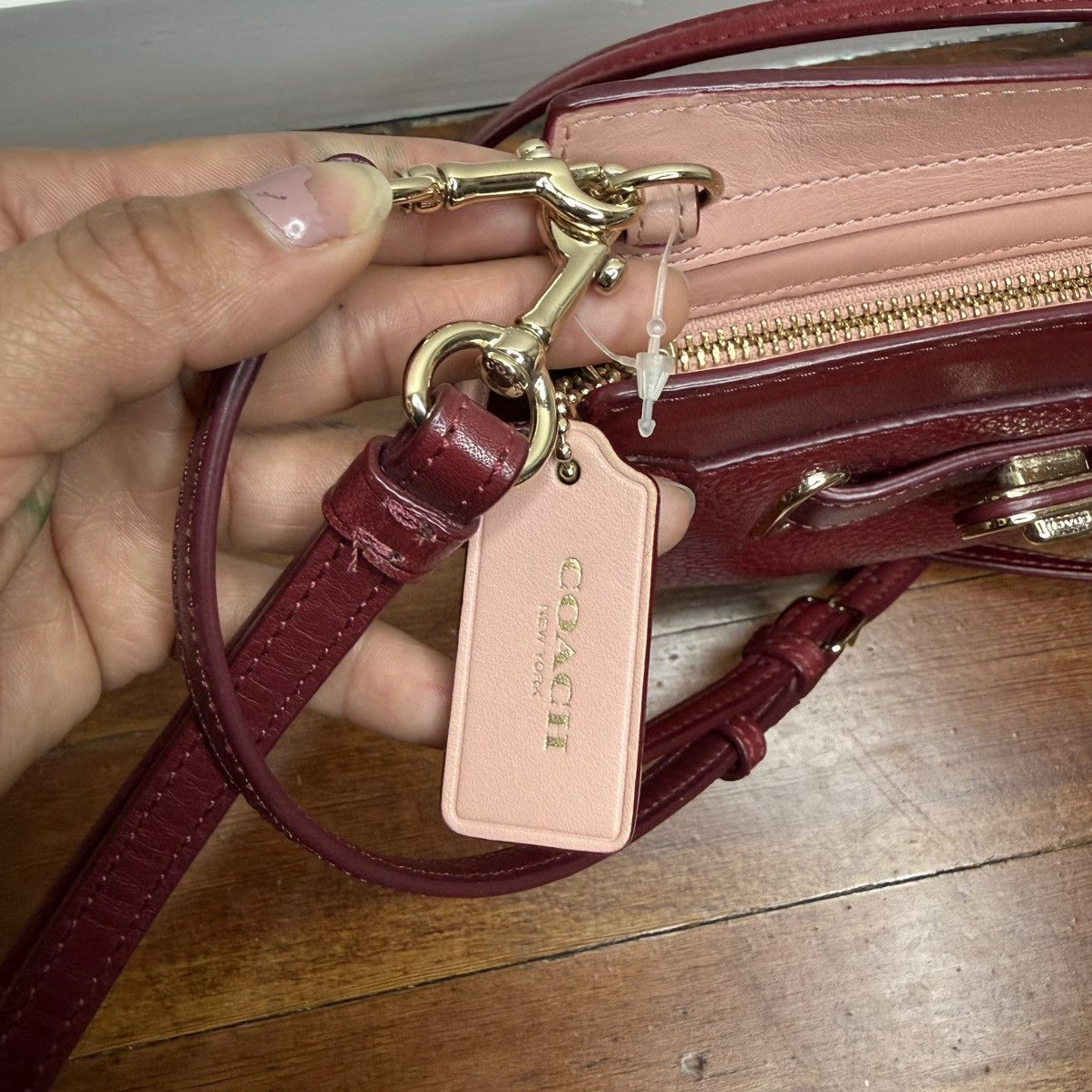 Coach Coach Pebbled Leather Convertible Crossbody - Burgundy Size ONE SIZE - 3 Thumbnail