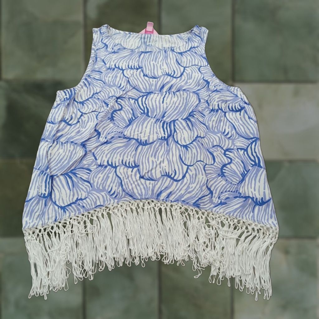 Lilly Pulitzer Lilly Pulitzer Womens Tank Top Blue White Extra Large XL Casual Size M / US 6-8 / IT 42-44 - 1 Thumbnail